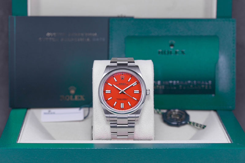 OYSTER PERPETUAL 41MM RED CORAL DIAL (2021)