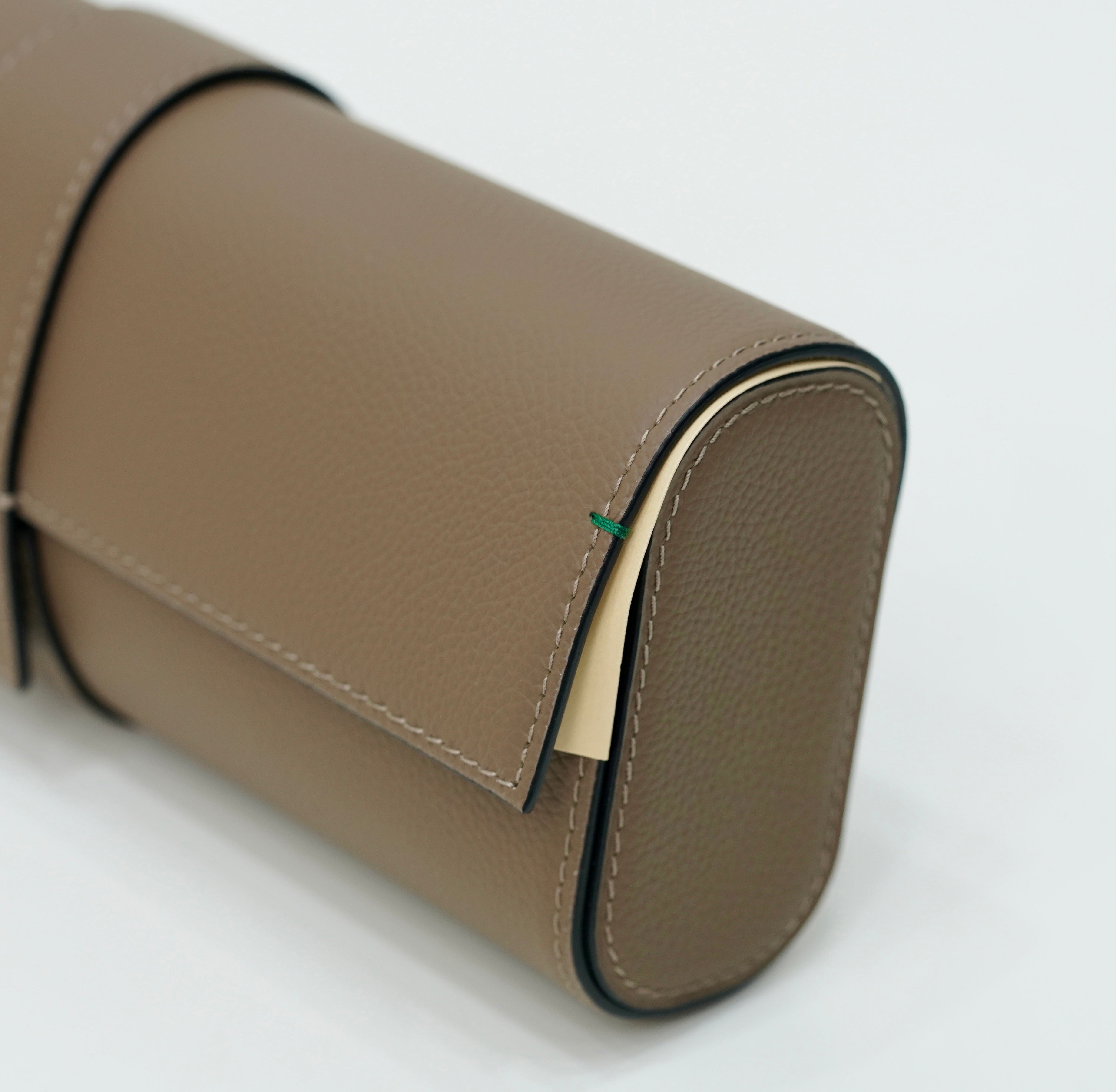 RARE LEATHER WATCH ROLL CASE TAUPE, FOR 3-4 WATCHES