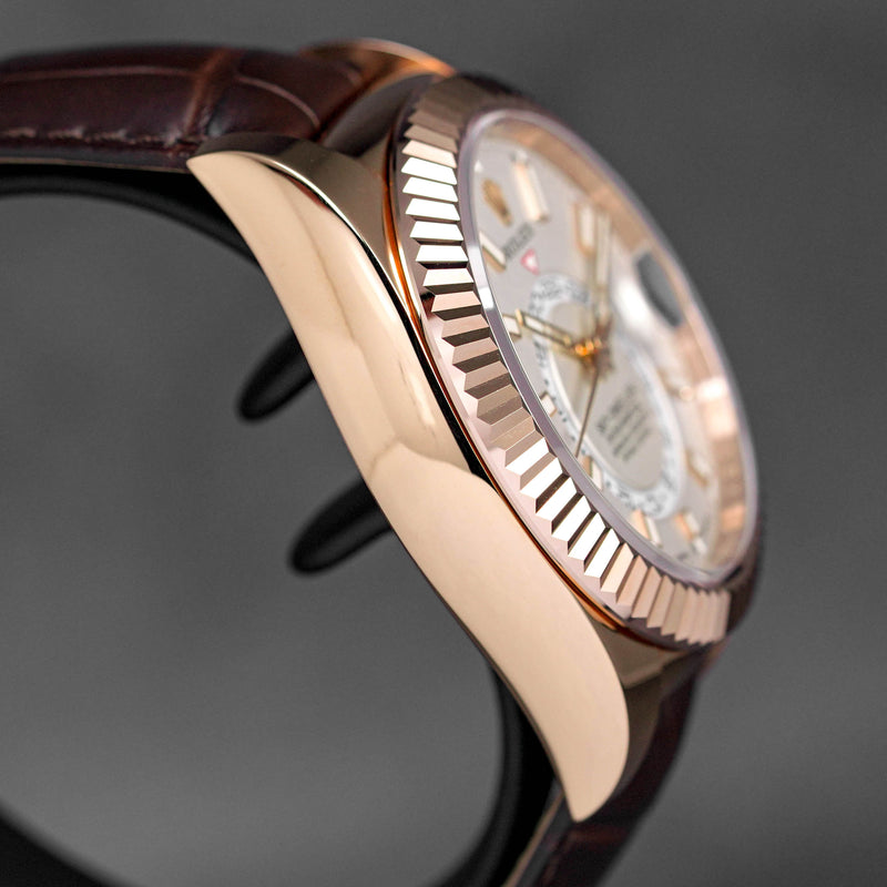 SKYDWELLER ROSEGOLD WHITE DIAL BROWN LEATHER STRAP (2019)