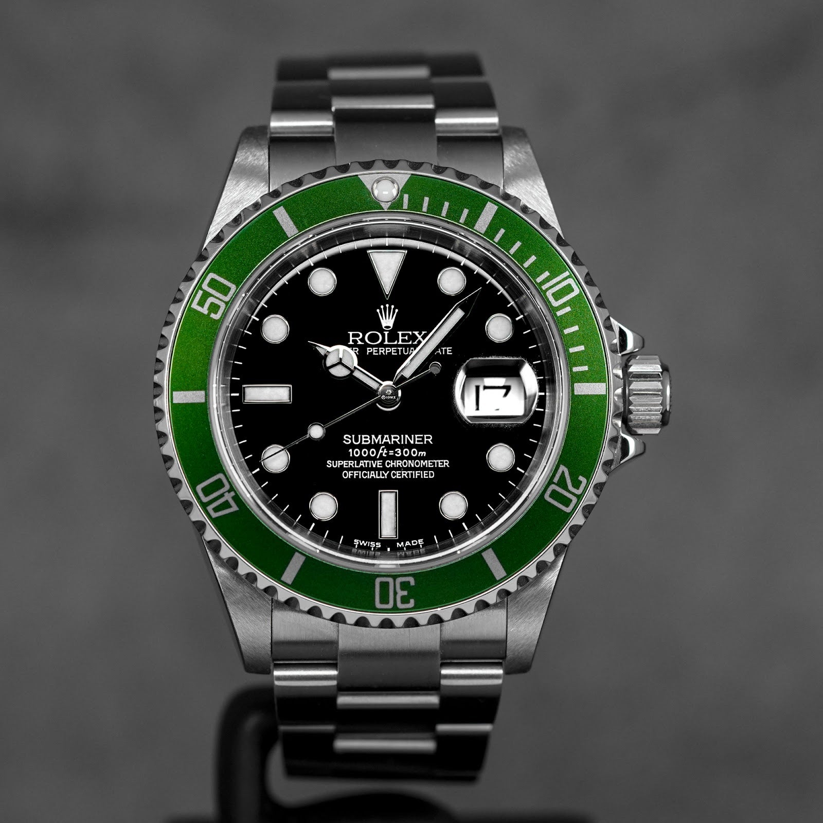 SUBMARINER DATE 40MM KERMIT 'Y SERIES' FLAT FOUR BEZEL (WATCH ONLY)