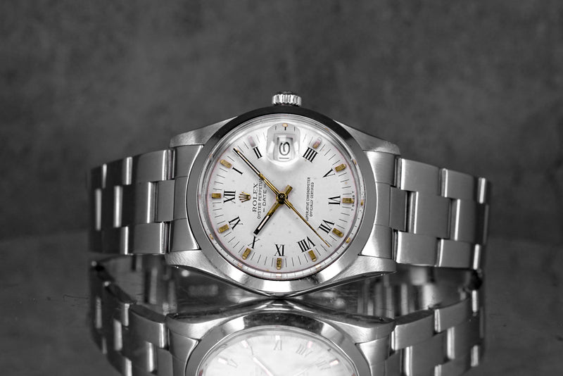 OYSTER PERPETUAL DATE 34MM WHITE ROMAN DIAL (WATCH ONLY)
