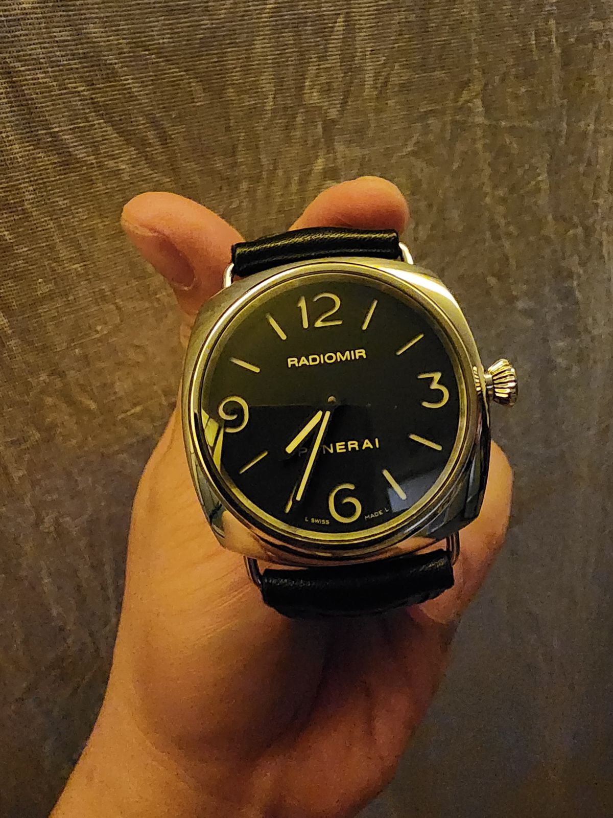 PANERAI RADIOMIR BASE 45MM STEEL BLACK DIAL PAM 210 (2011) IDWX