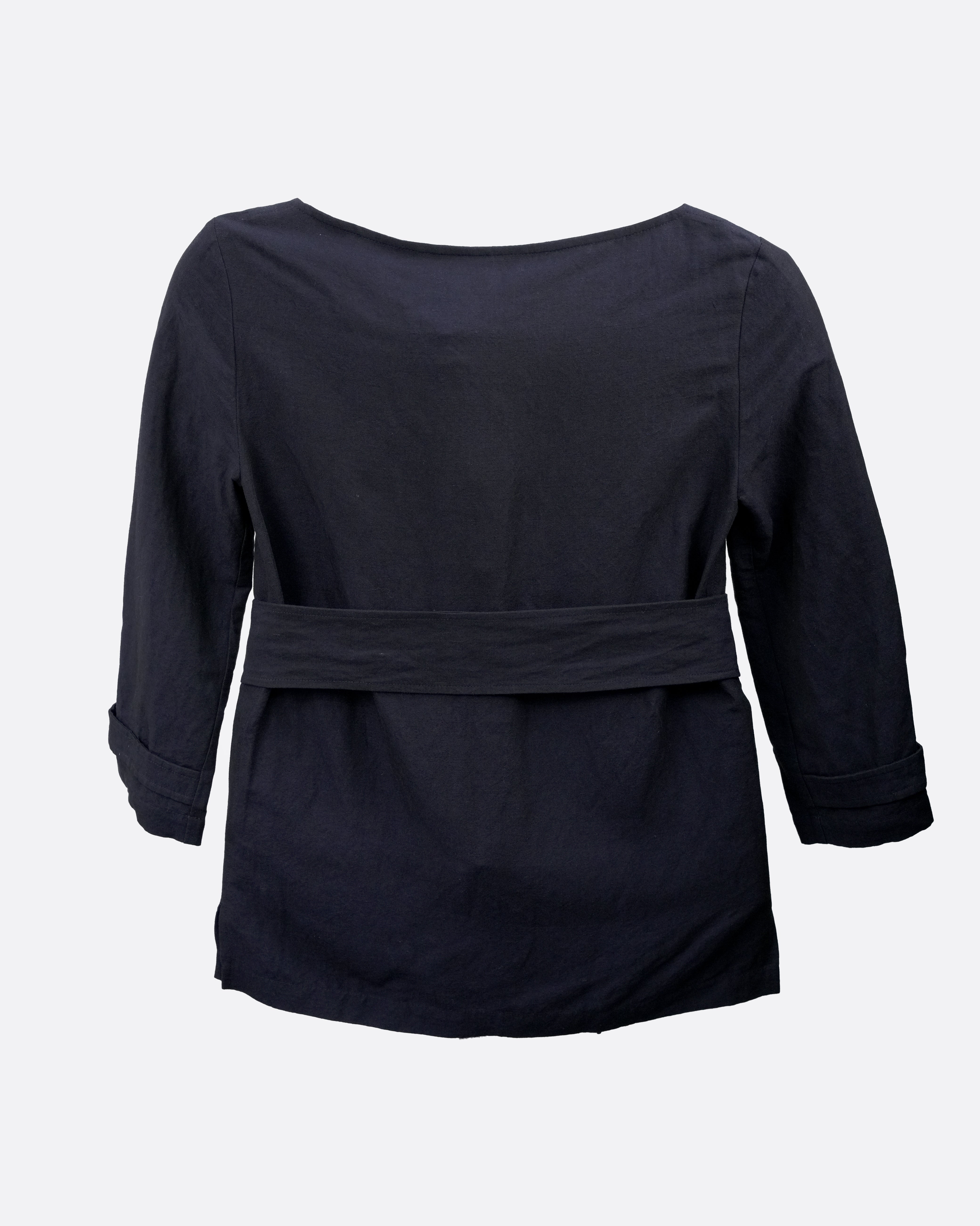 TOP WITH BELT NAVY SIZE 38