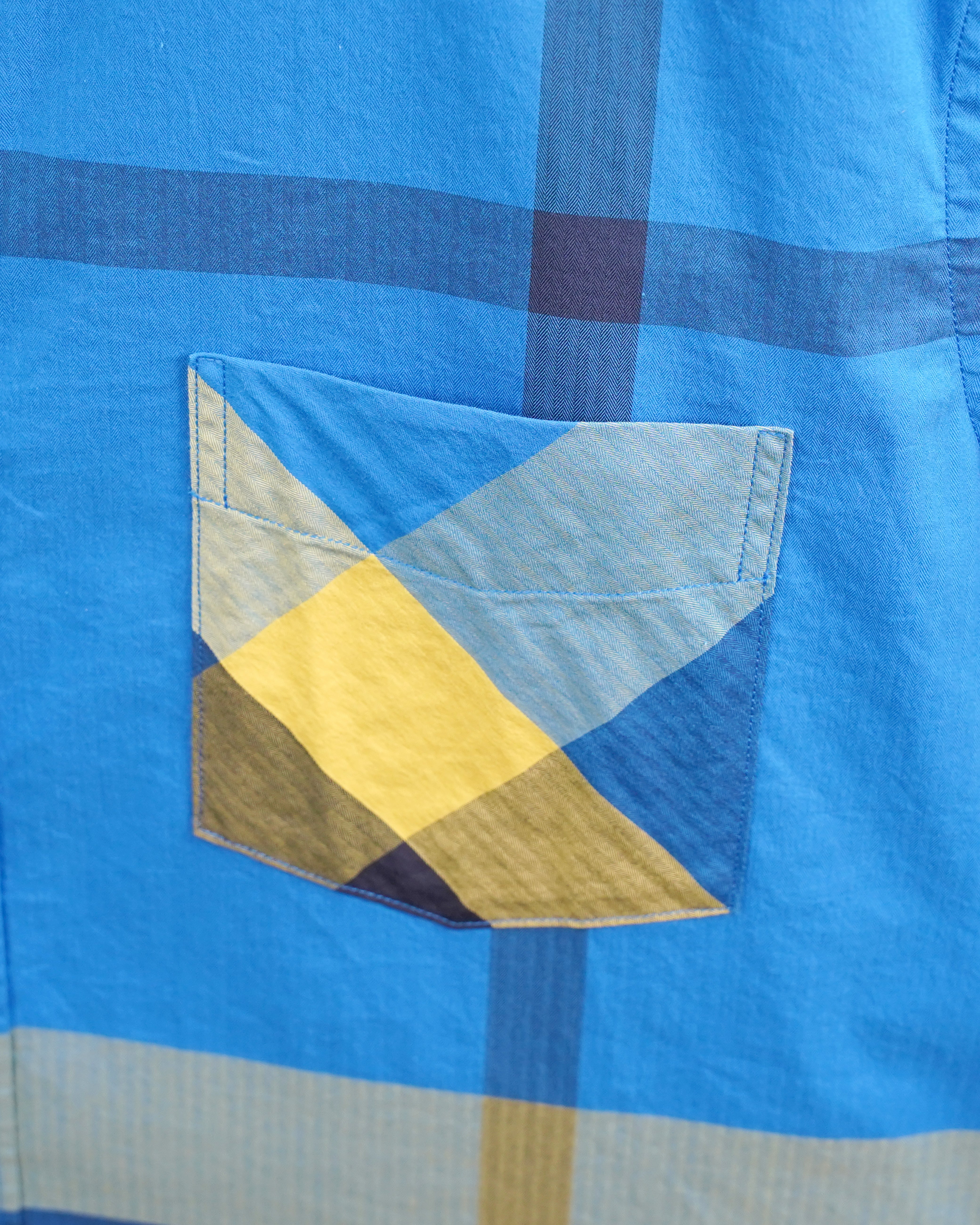 COTTON CHECKED SHIRT SIZE M BLUE