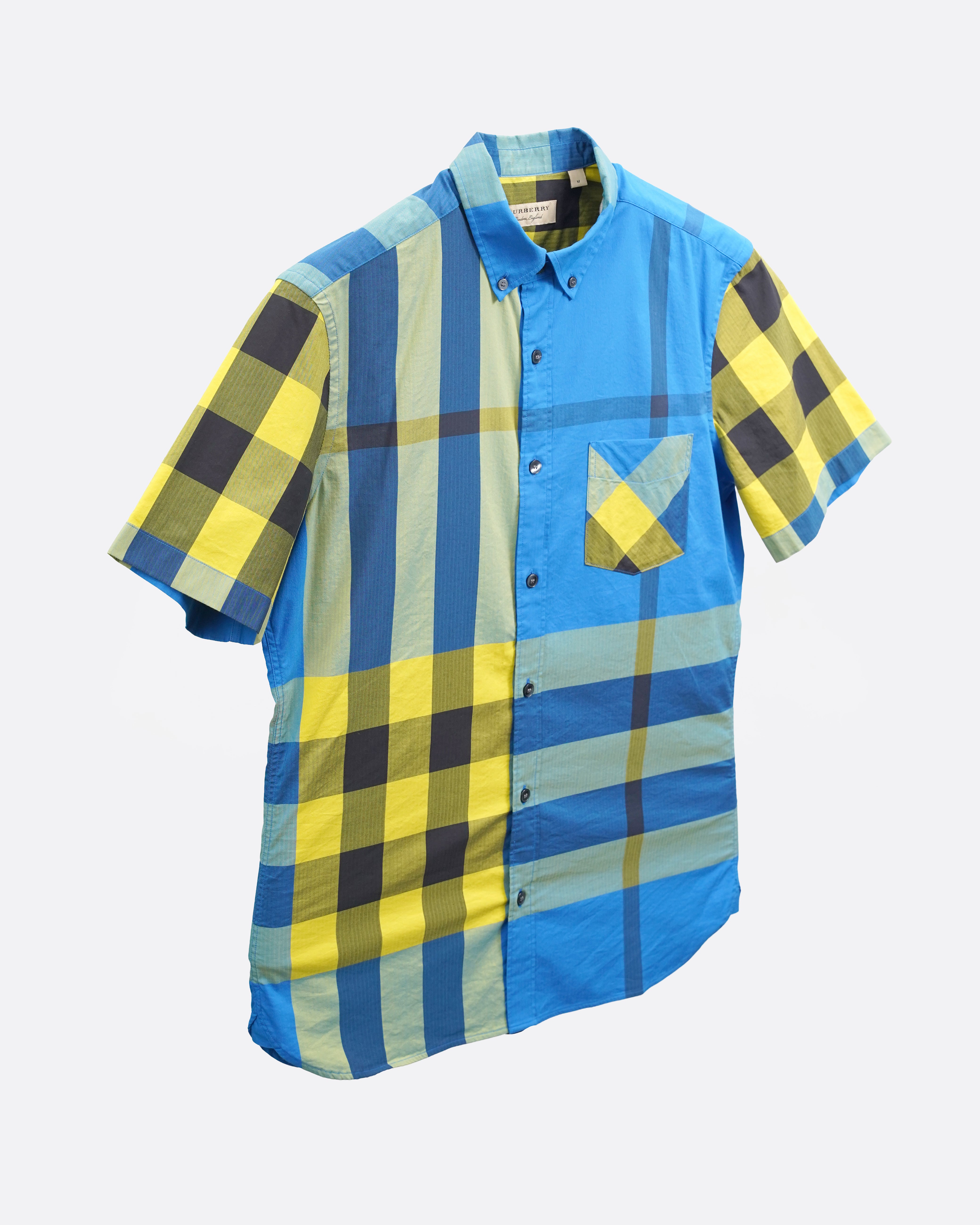 COTTON CHECKED SHIRT SIZE M BLUE