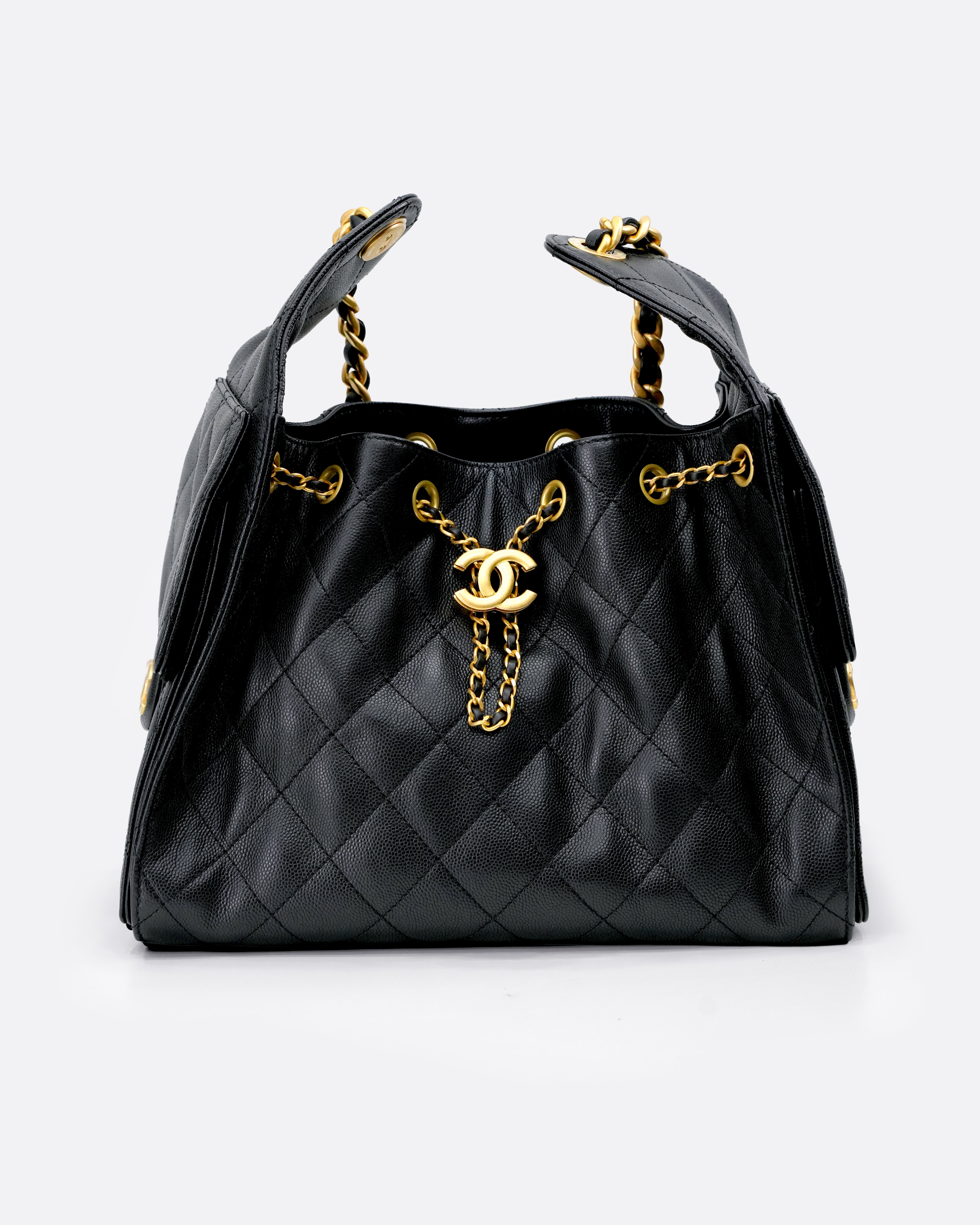 25 SMALL BLACK CAVIAR GOLDHARDWARE