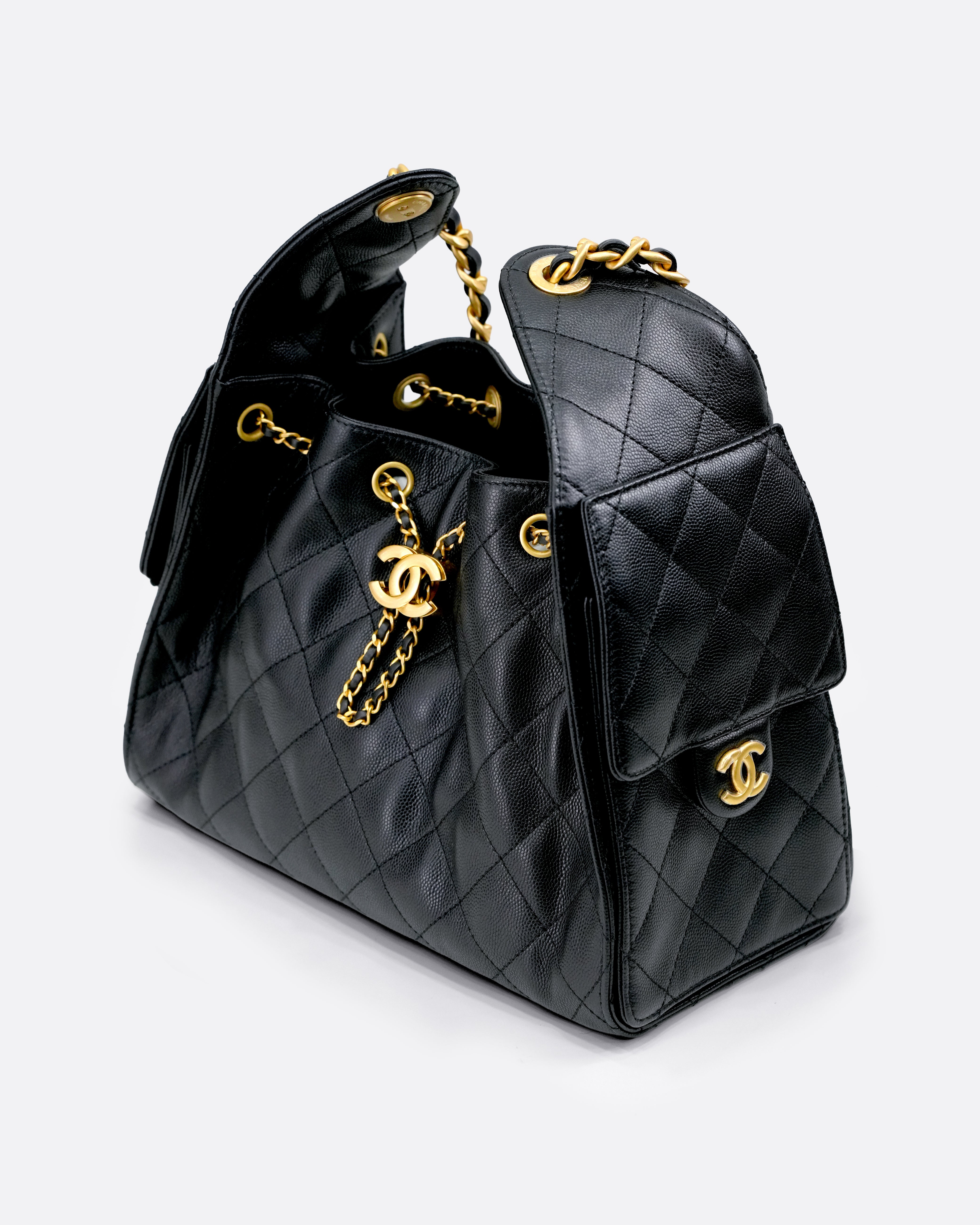 25 SMALL BLACK CAVIAR GOLDHARDWARE