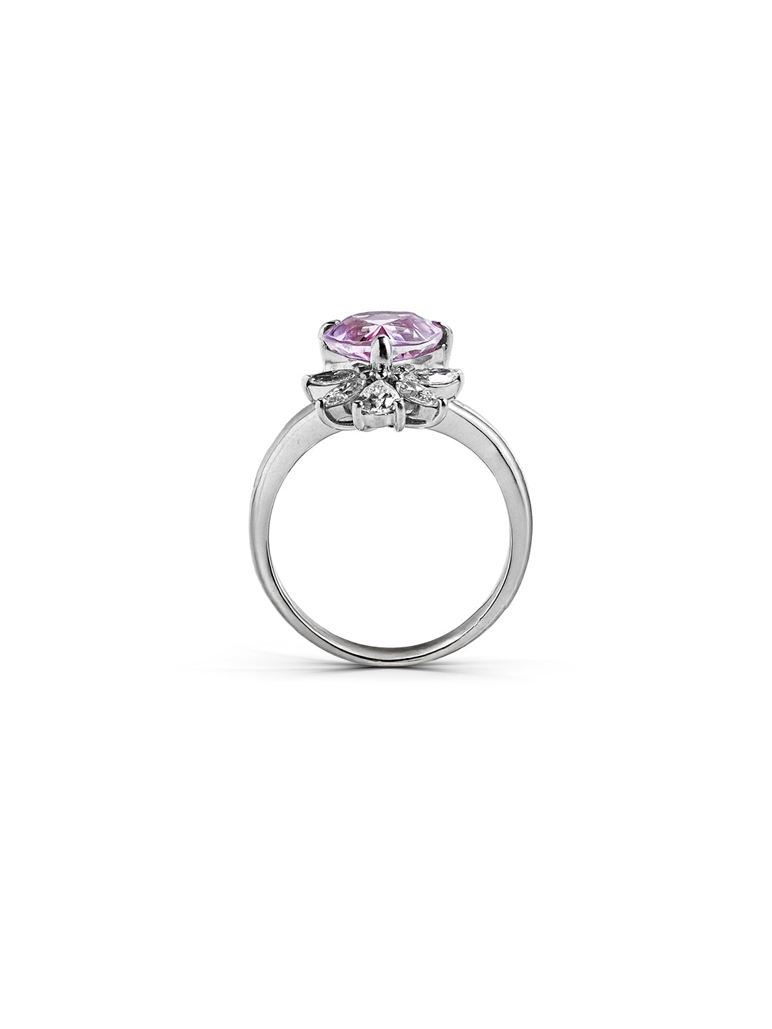 PEAR SHAPED MORGANITE DIAMOND RING 3.81 CT
