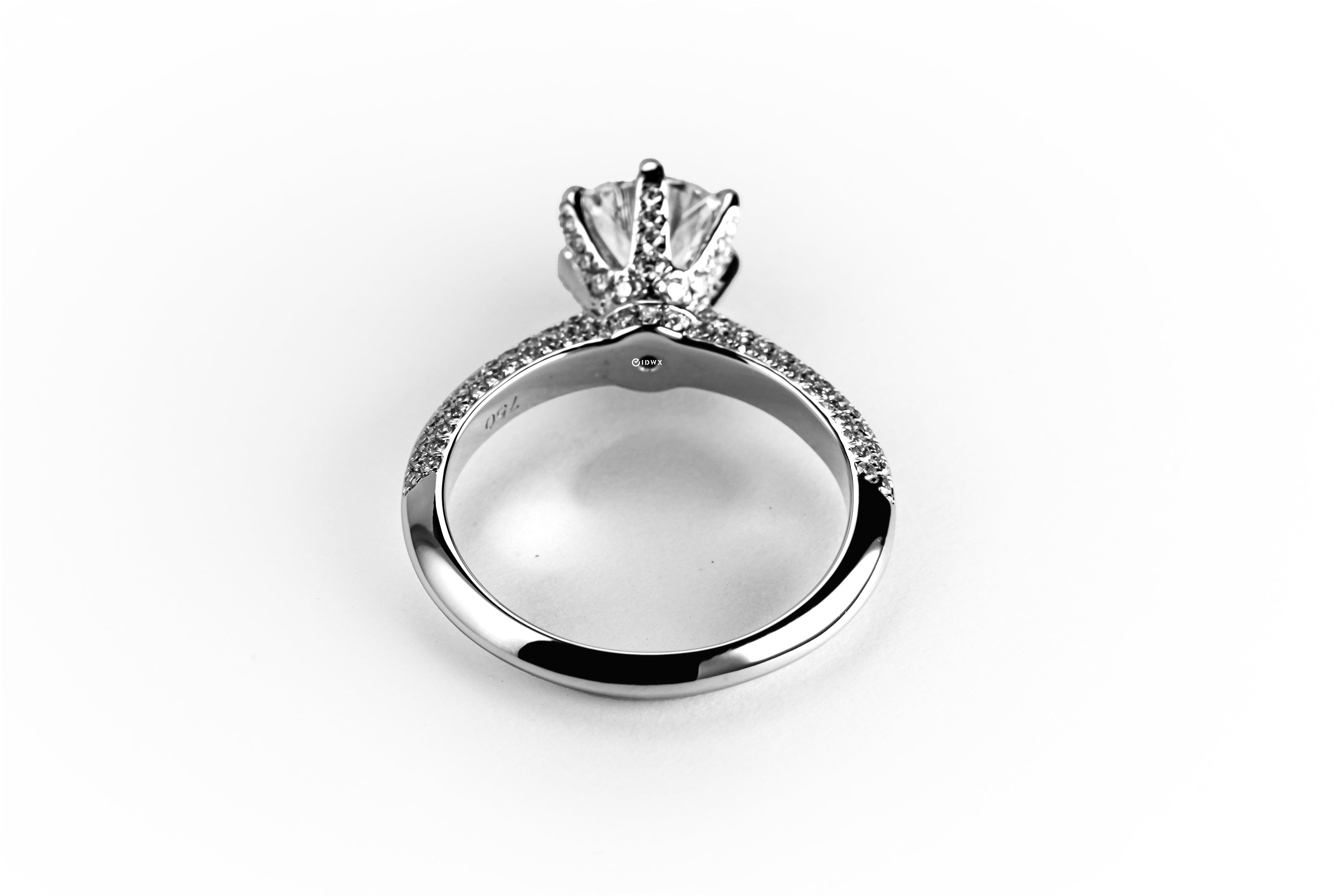 1.3CT ROUND BRILLIANT PAVED SET WHITEGOLD RING