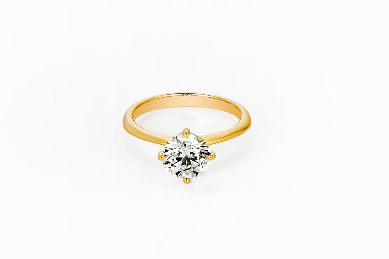 1CT ROUND BRILLIANT SOLITAIRE YELLOWGOLD RING
