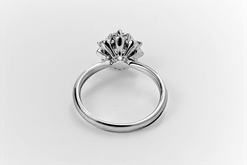 1CT ROUND BRILLIANT FLORAL HALO RING