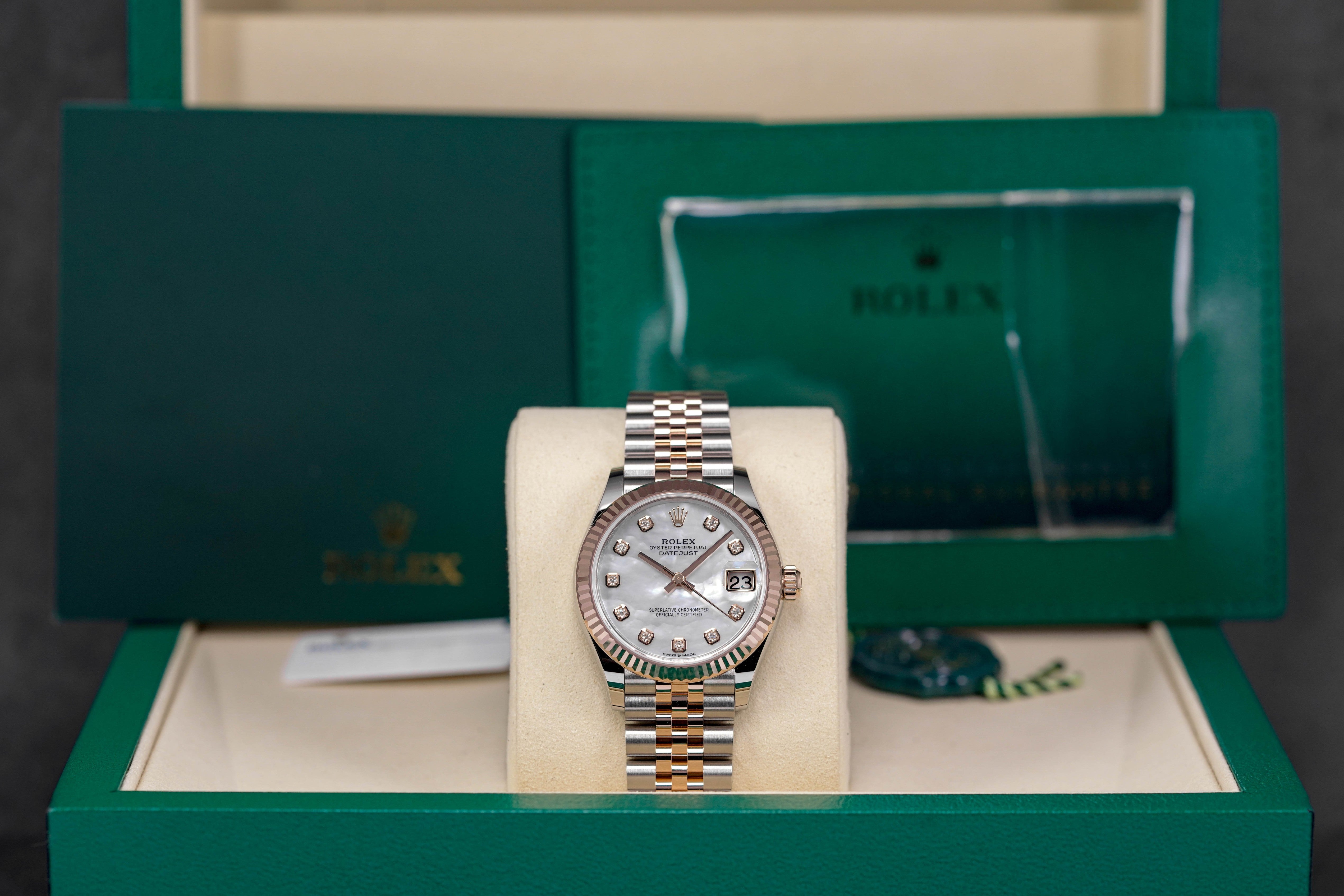 DATEJUST 31MM TWOTONE ROSEGOLD MOP DIAMOND DIAL (2025)