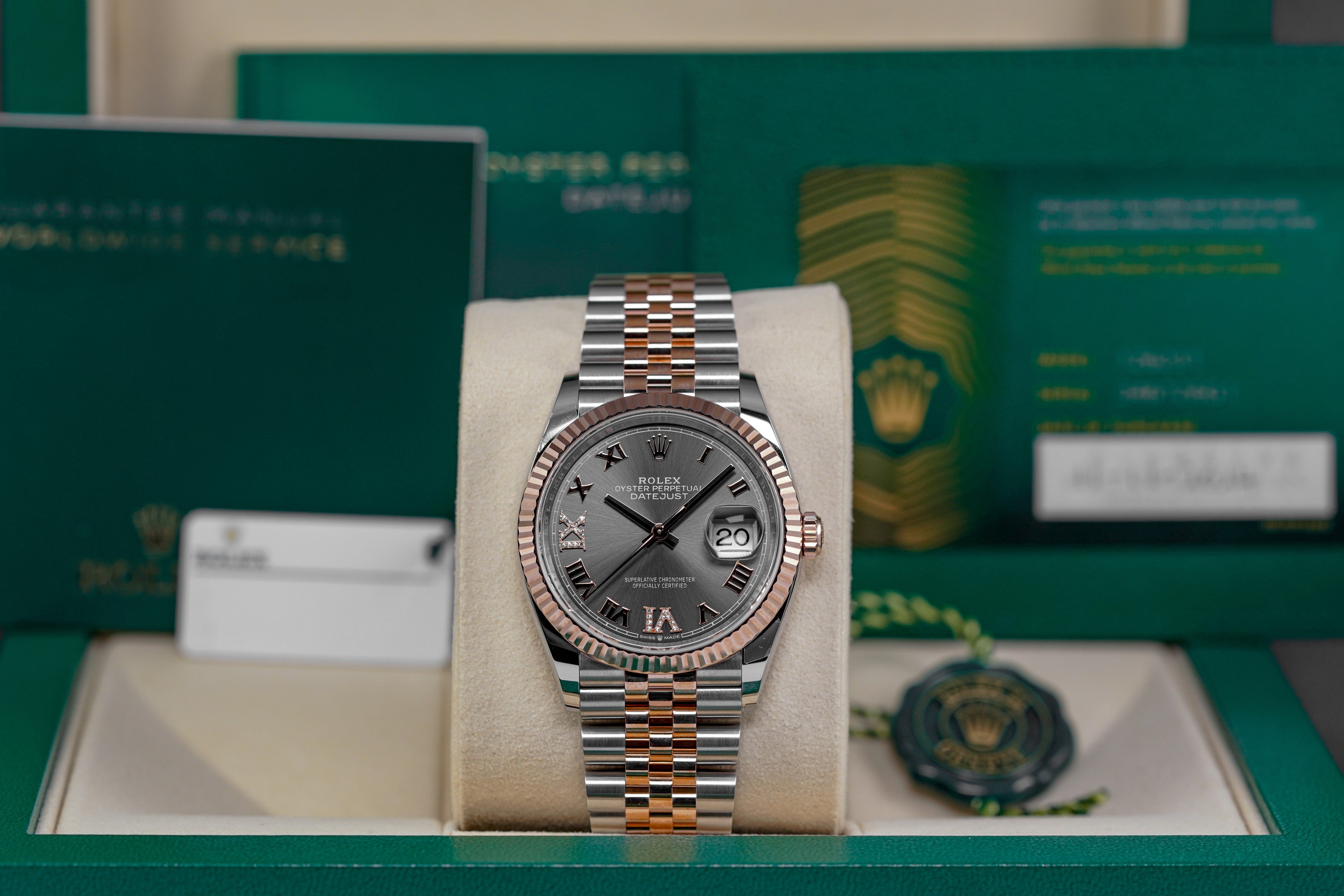 Harga Rolex 36 Twotone Rosegold Rhodium Roman Indonesia