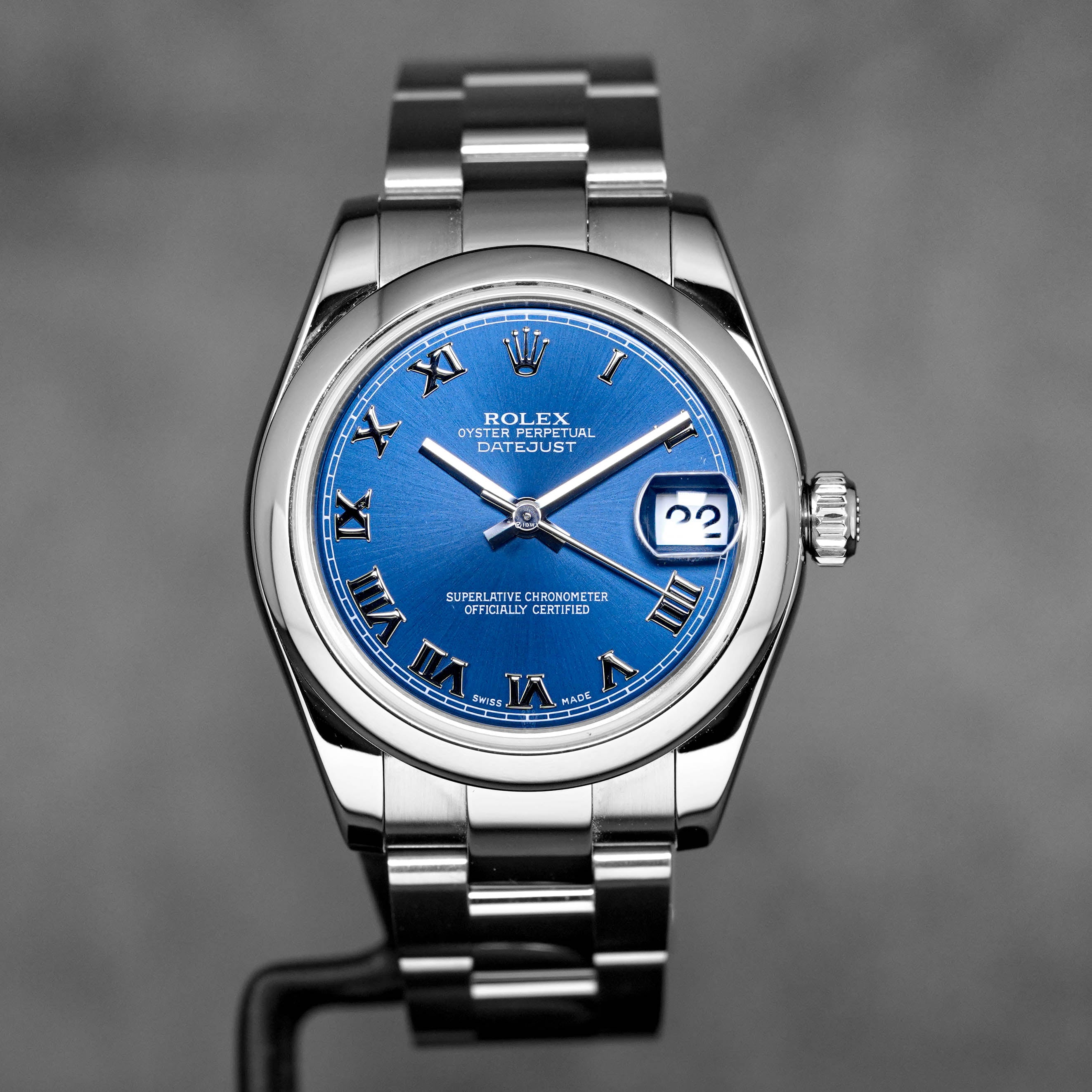 ROLEX DATEJUST 31MM BLUE ROMAN DIAL WATCH ONLY IDWX