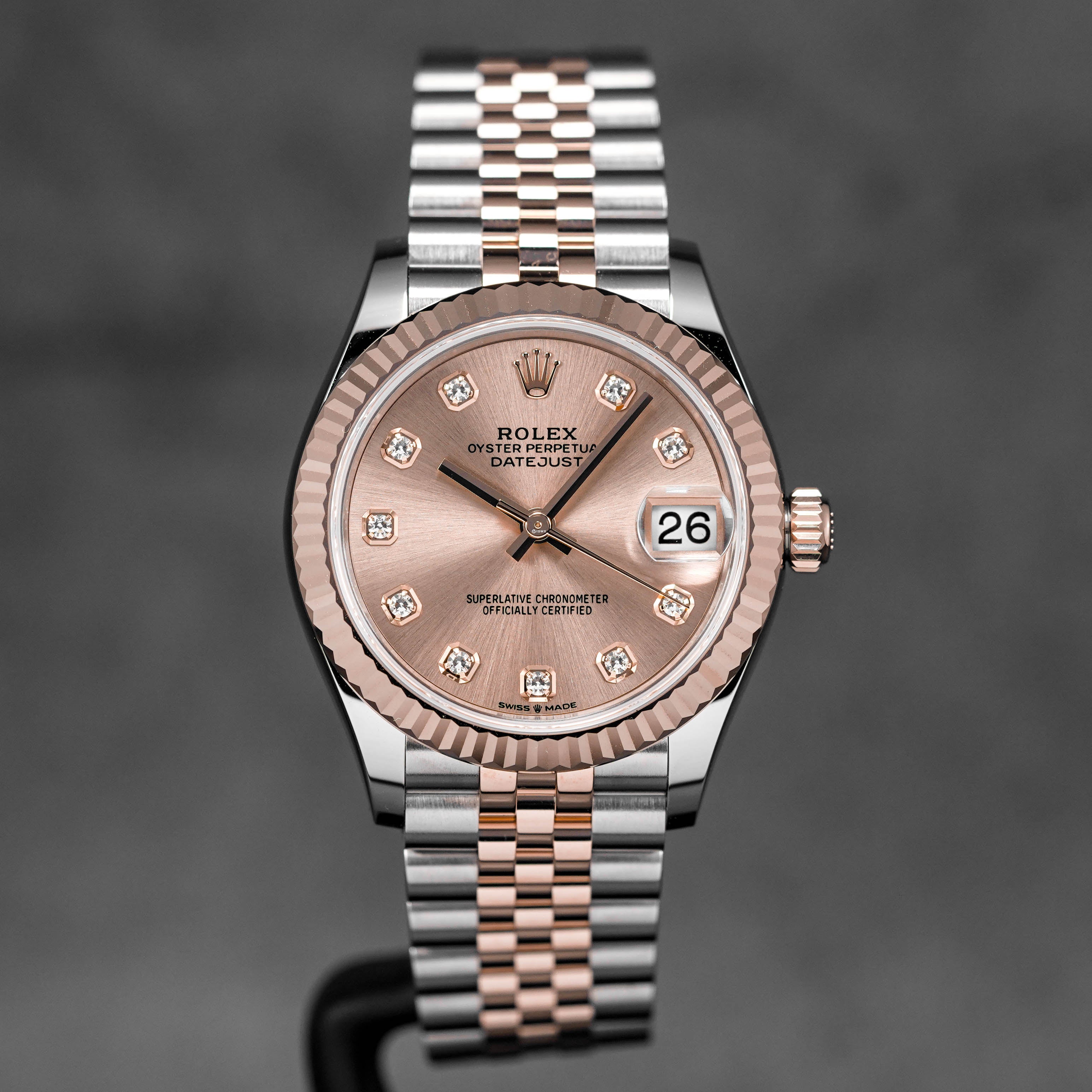 DATEJUST 31MM TWOTONE ROSEGOLD SALMON DIAMOND DIAL (2025)