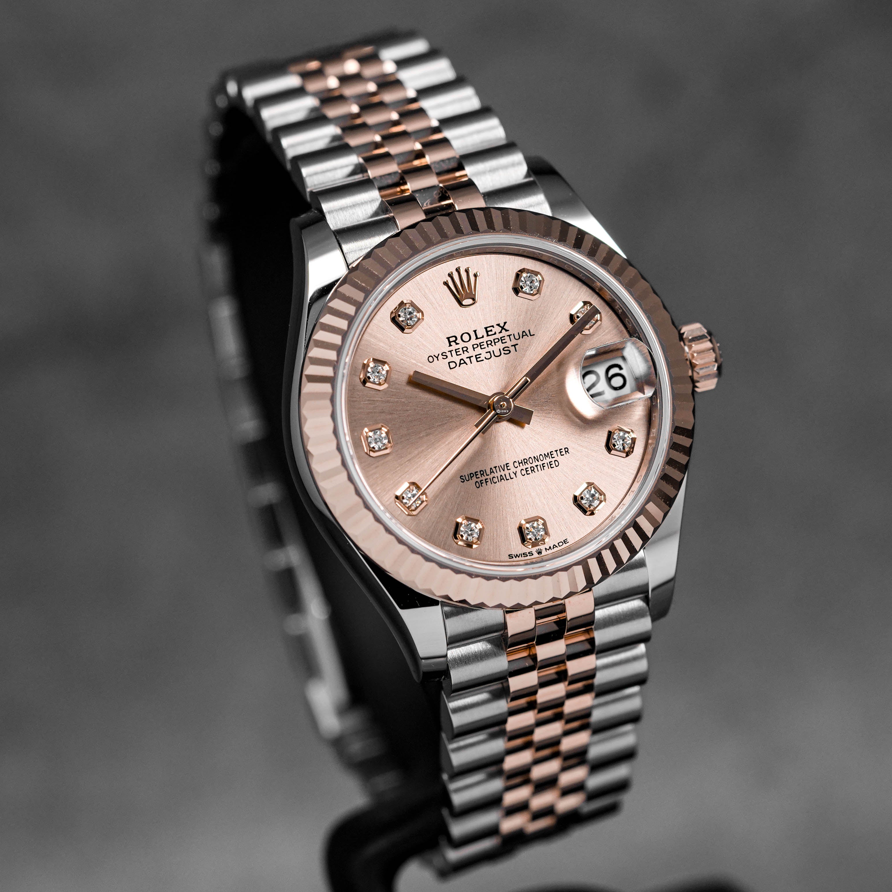 DATEJUST 31MM TWOTONE ROSEGOLD SALMON DIAMOND DIAL (2025)