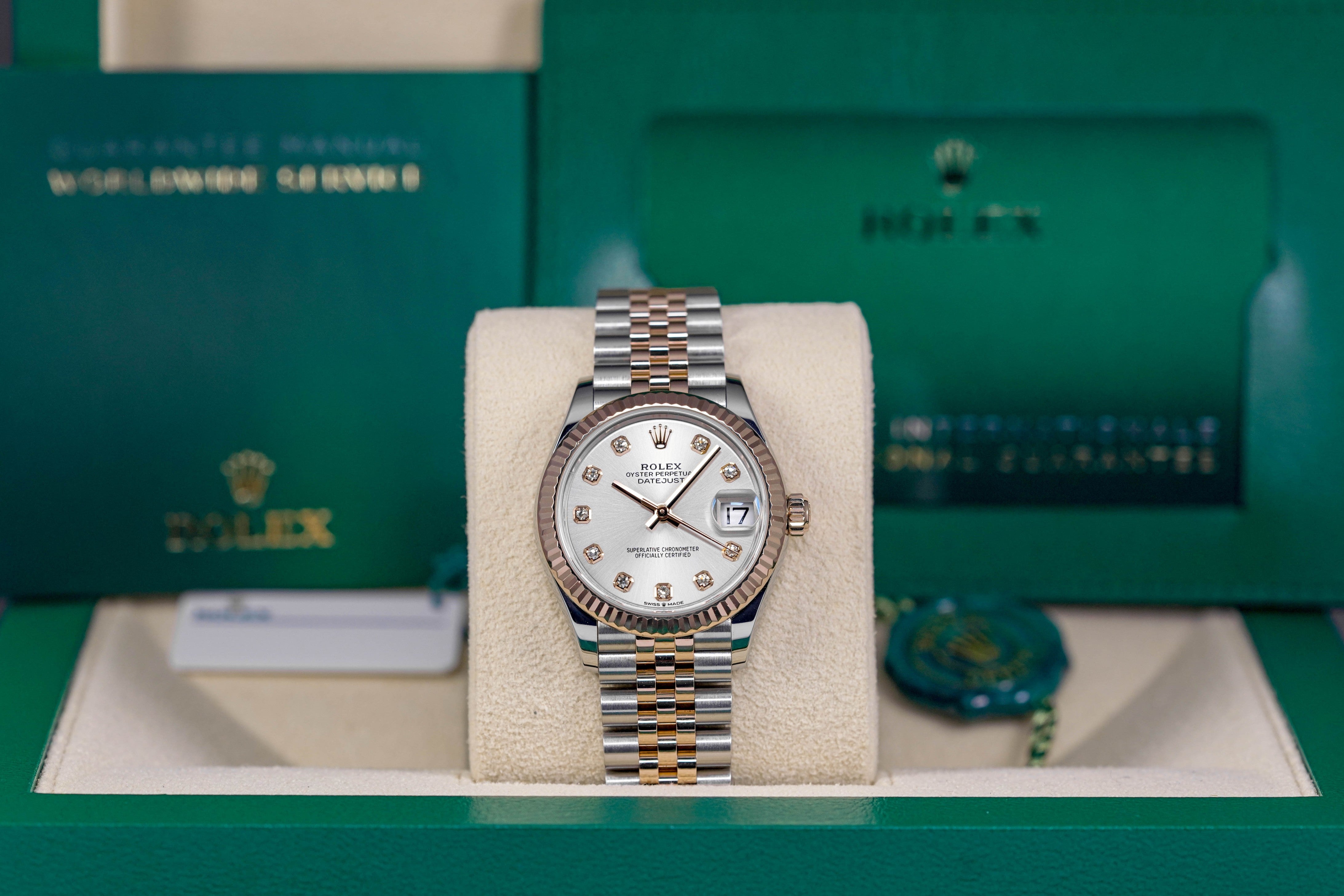Harga Rolex Datejust 31 Twotone Rosegold Silver Diamond Indonesia