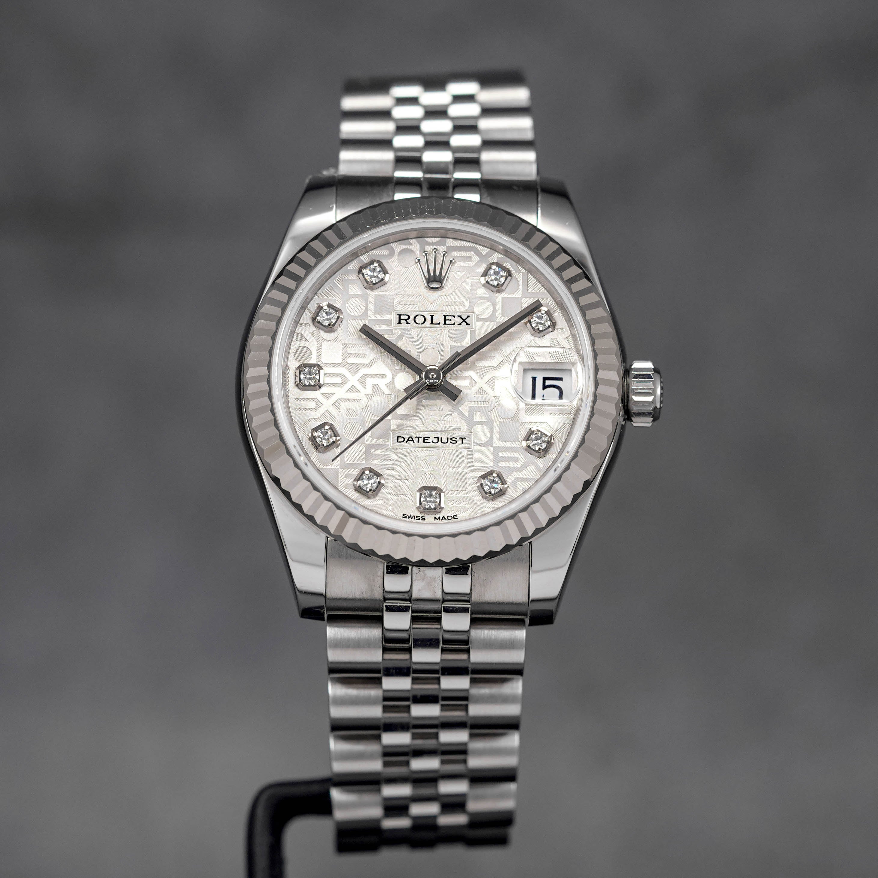 ROLEX DATEJUST 31MM SILVER COMPUTERIZED DIAMOND DIAL (2016) - IDWX