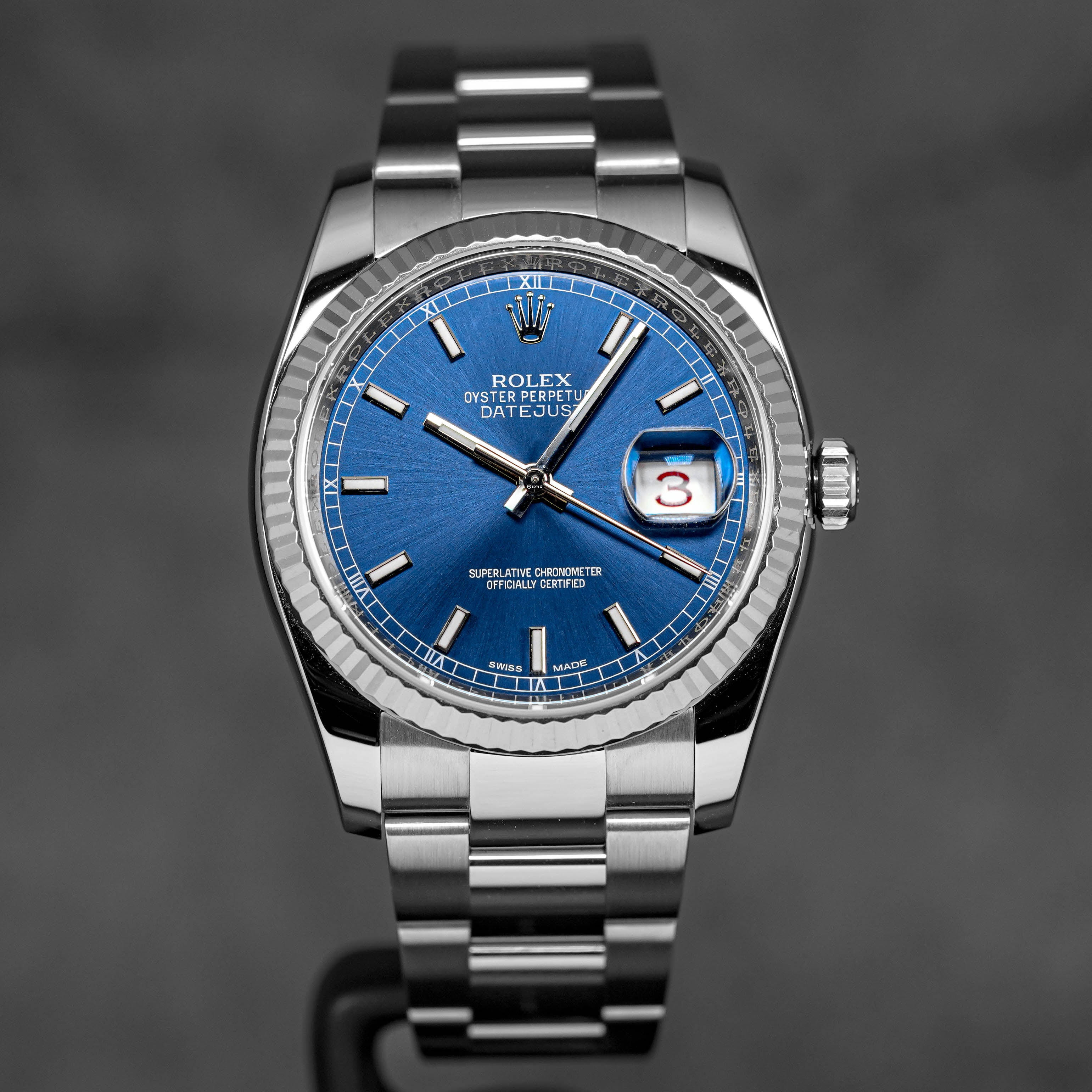 ROLEX DATEJUST 36MM ROULETTE DATE WHEEL BLUE DIAL (2017) IDWX