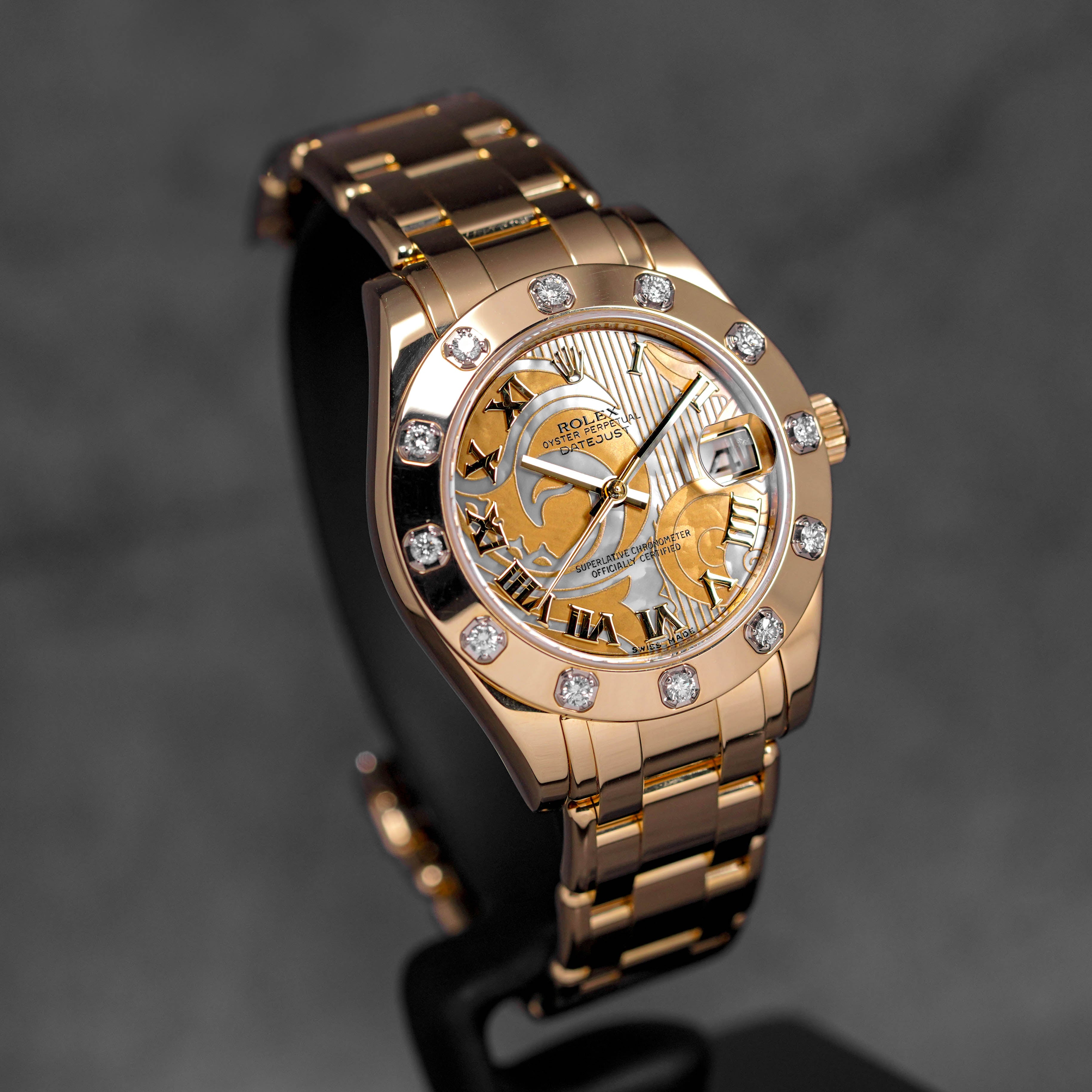 DATEJUST PEARLMASTER 34MM YELLOWGOLD 'DUST DREAM' MOP DIAMOND DIAL (WATCH ONLY)