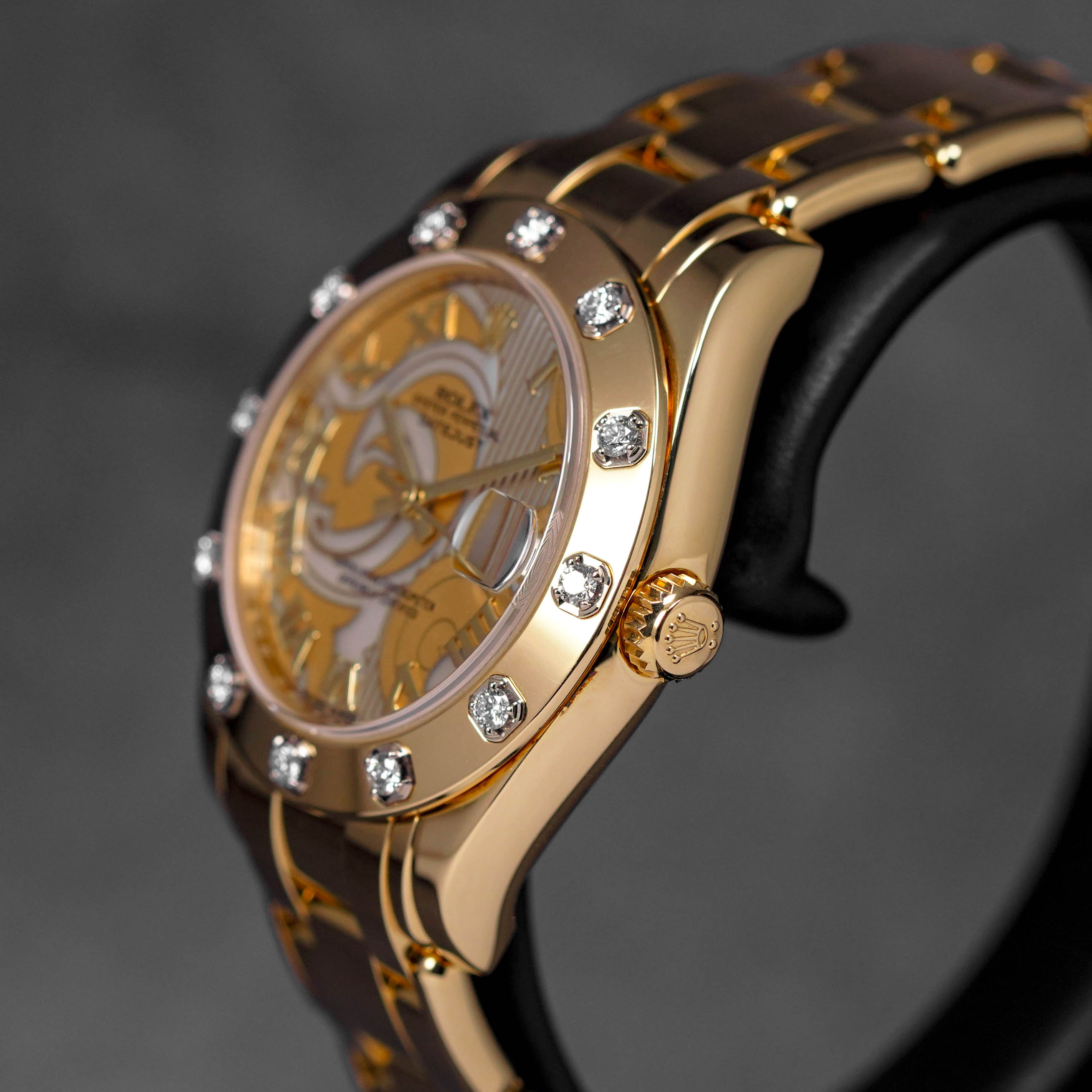 DATEJUST PEARLMASTER 34MM YELLOWGOLD 'DUST DREAM' MOP DIAMOND DIAL (WATCH ONLY)