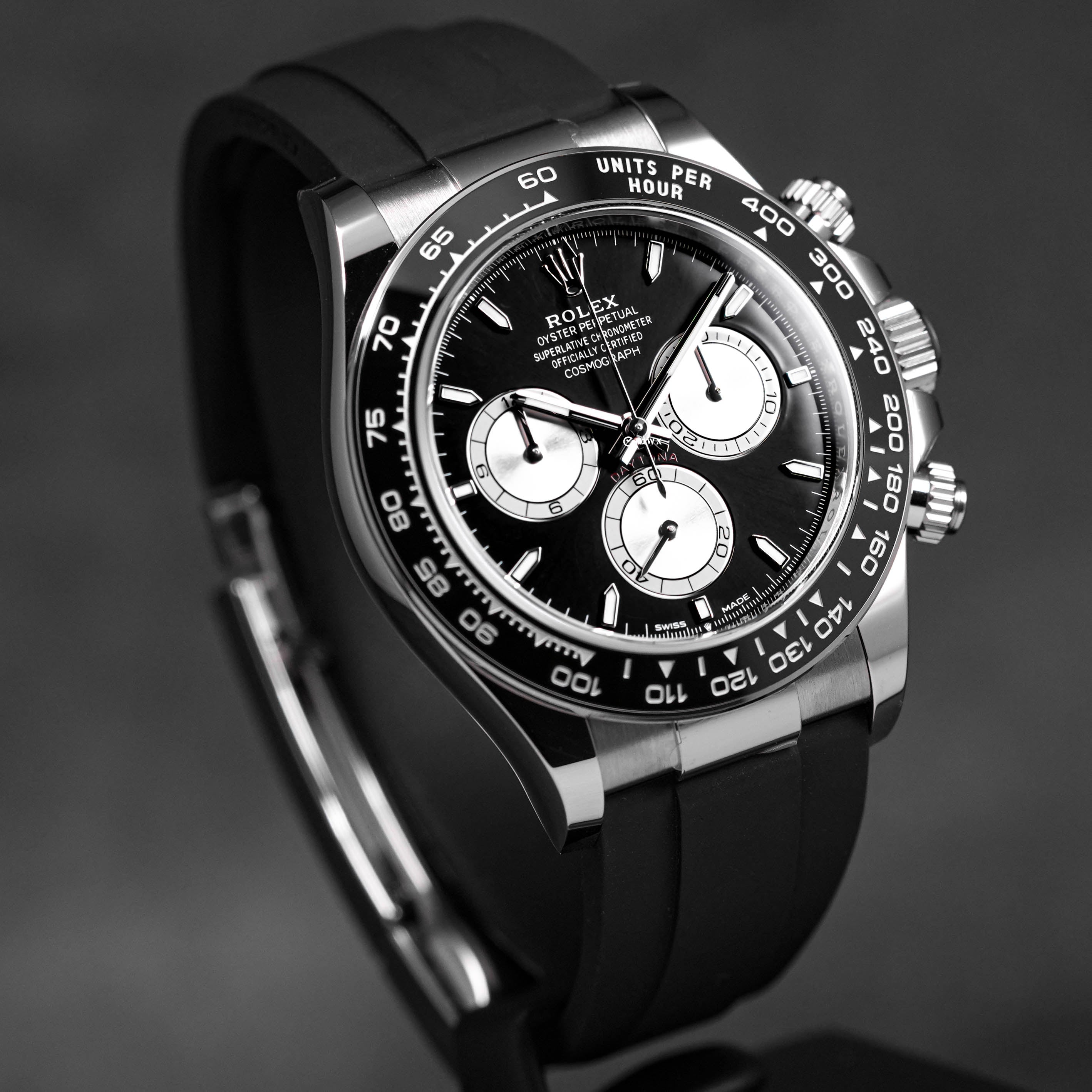 DAYTONA OYSTERFLEX WHITEGOLD BLACK DIAL RING BEZEL (2025)