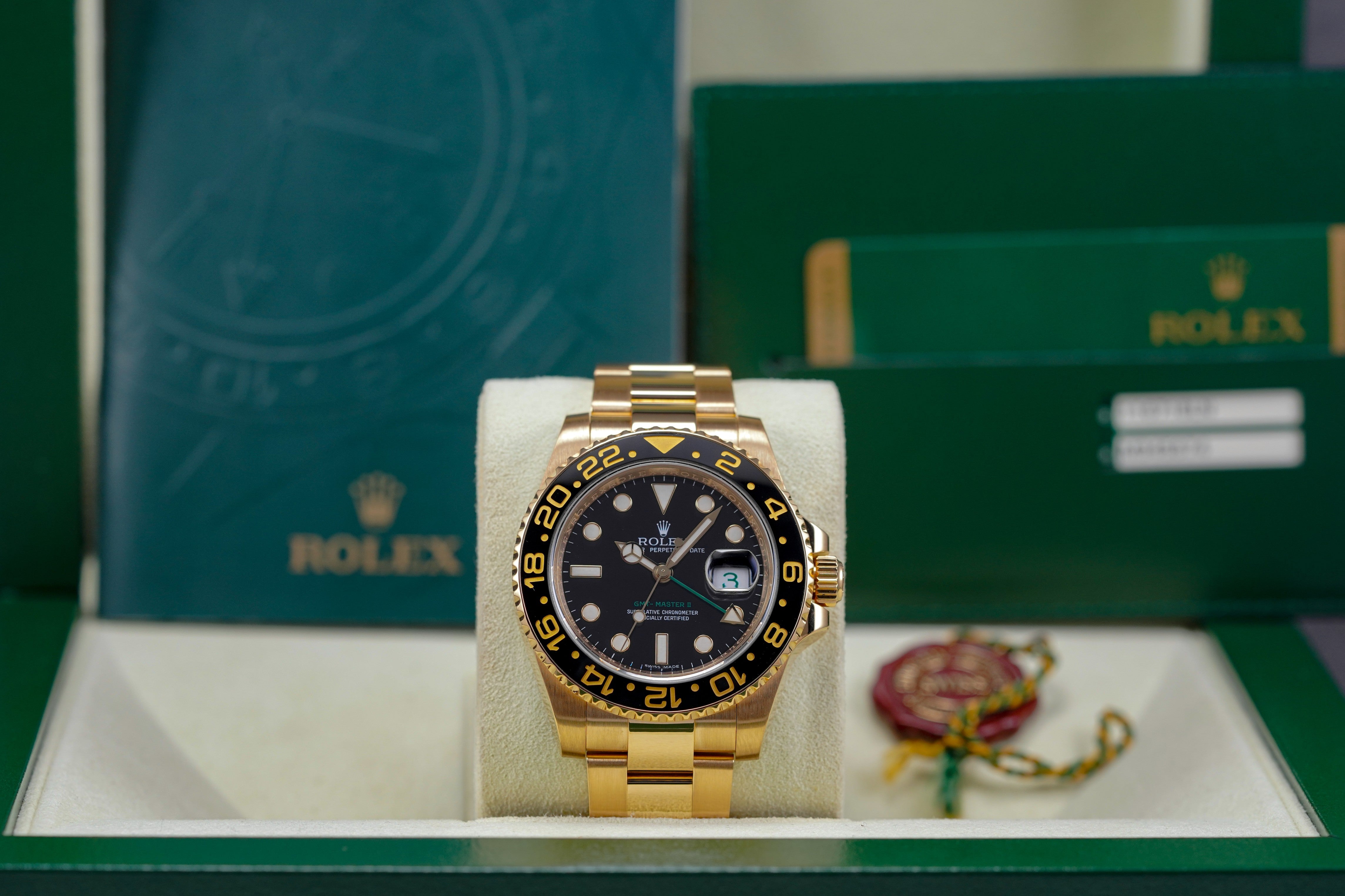 Harga Rolex GMT Master II Yellowgold Black
