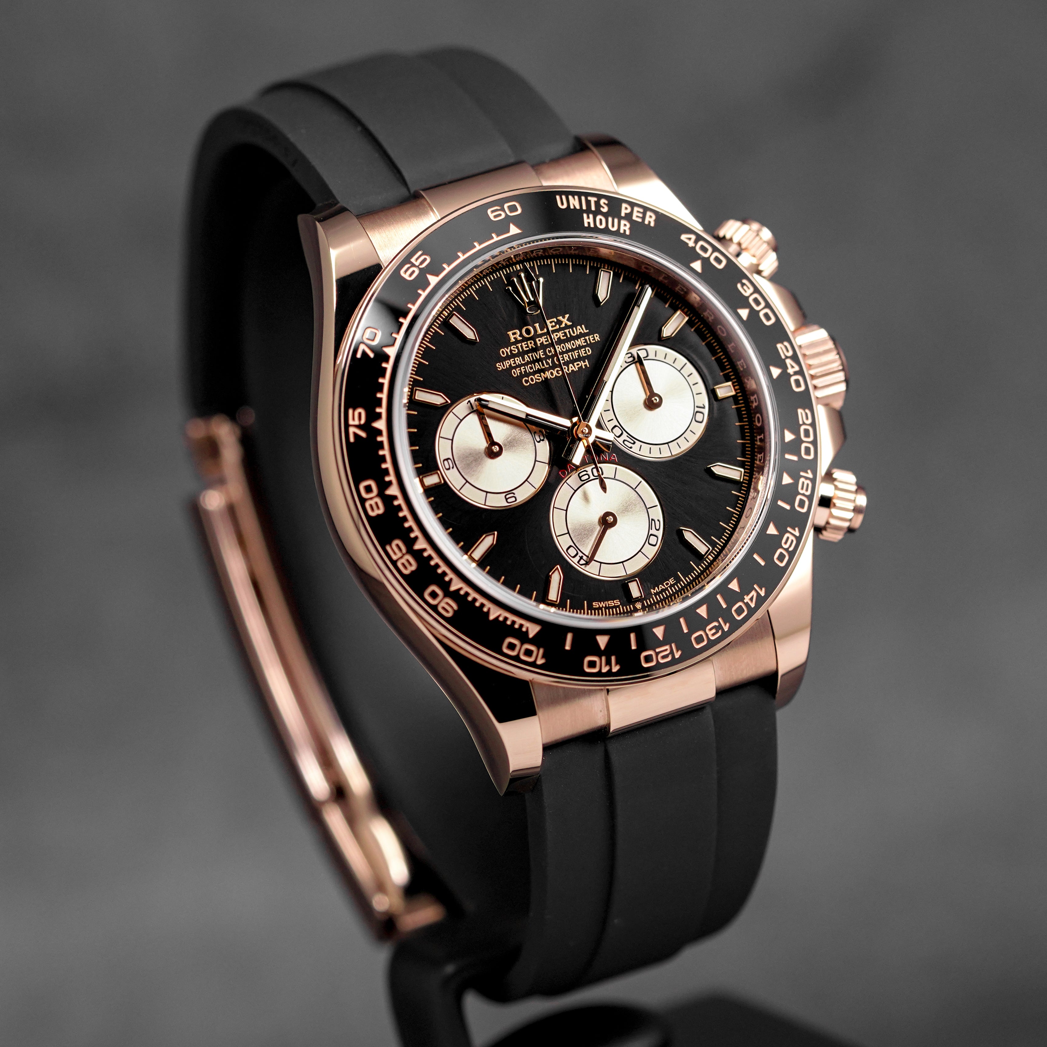 Harga Rolex daytona oysterflex rosegold black indonesia