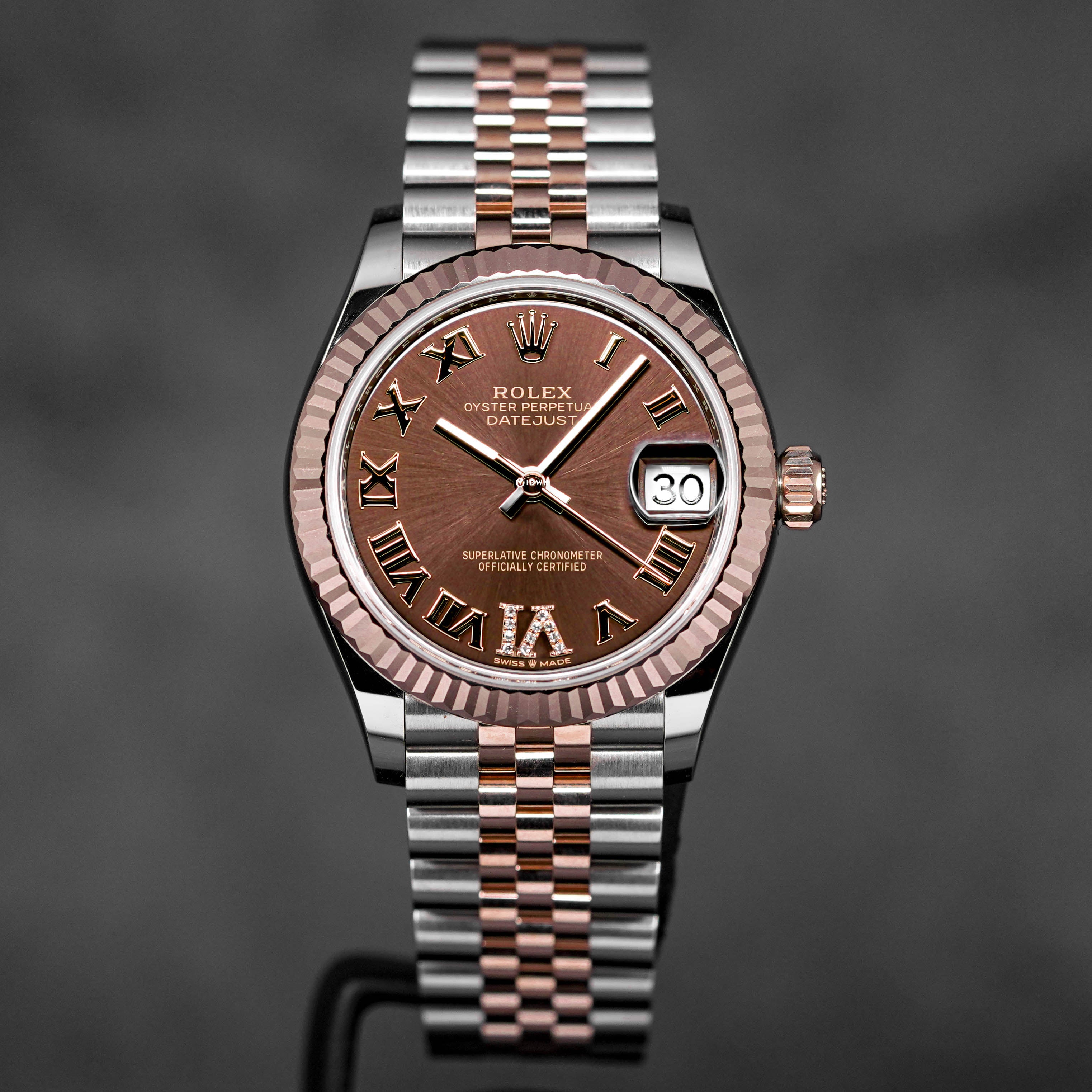 DATEJUST 31MM CHOCO ROMAN DIAL DIAMOND ON VI (2025)