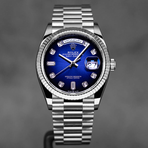DAYDATE 36MM WHITEGOLD BLUE OMBRE DIAL DIAMOND DIAL (2021)