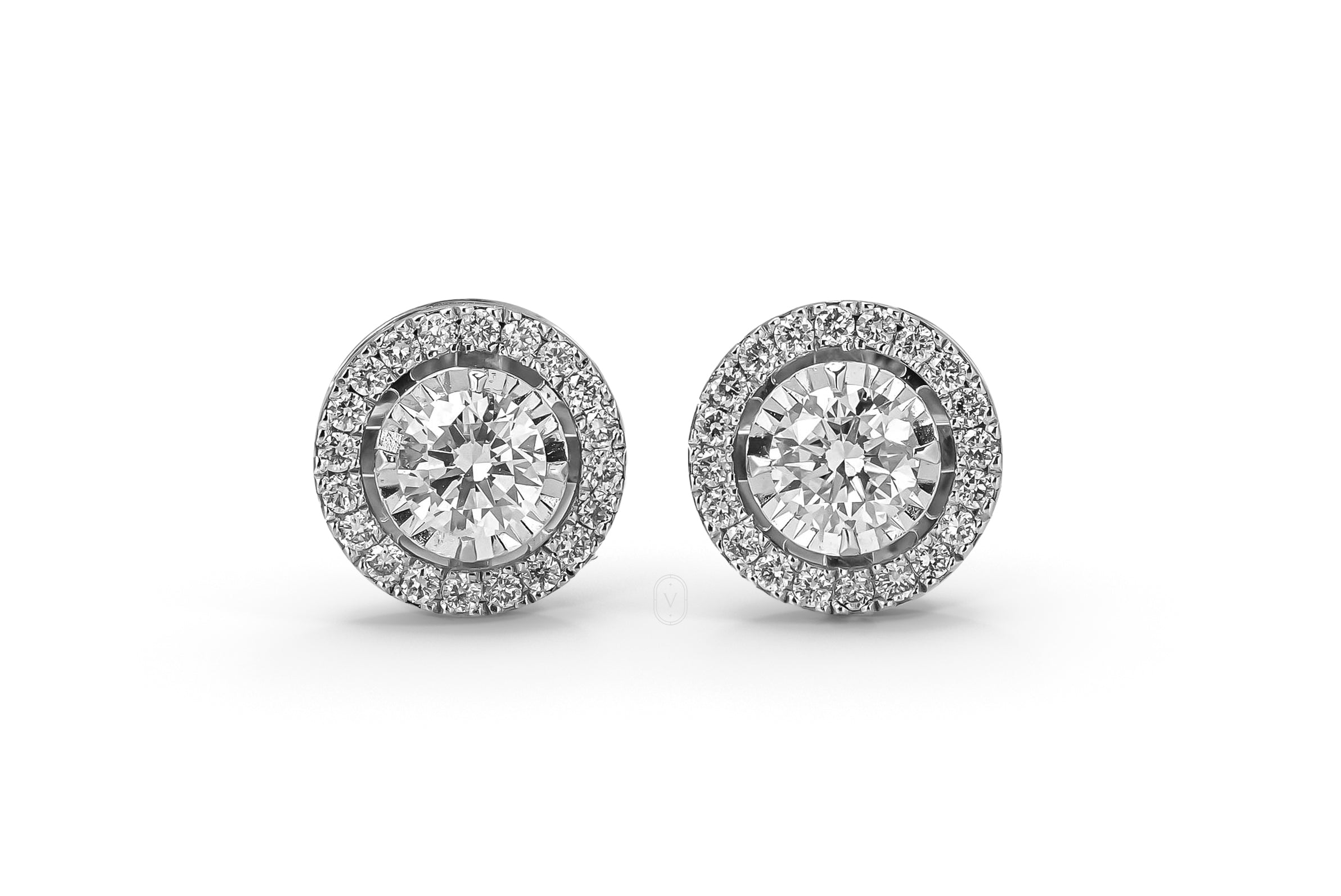 Round Halo Earring