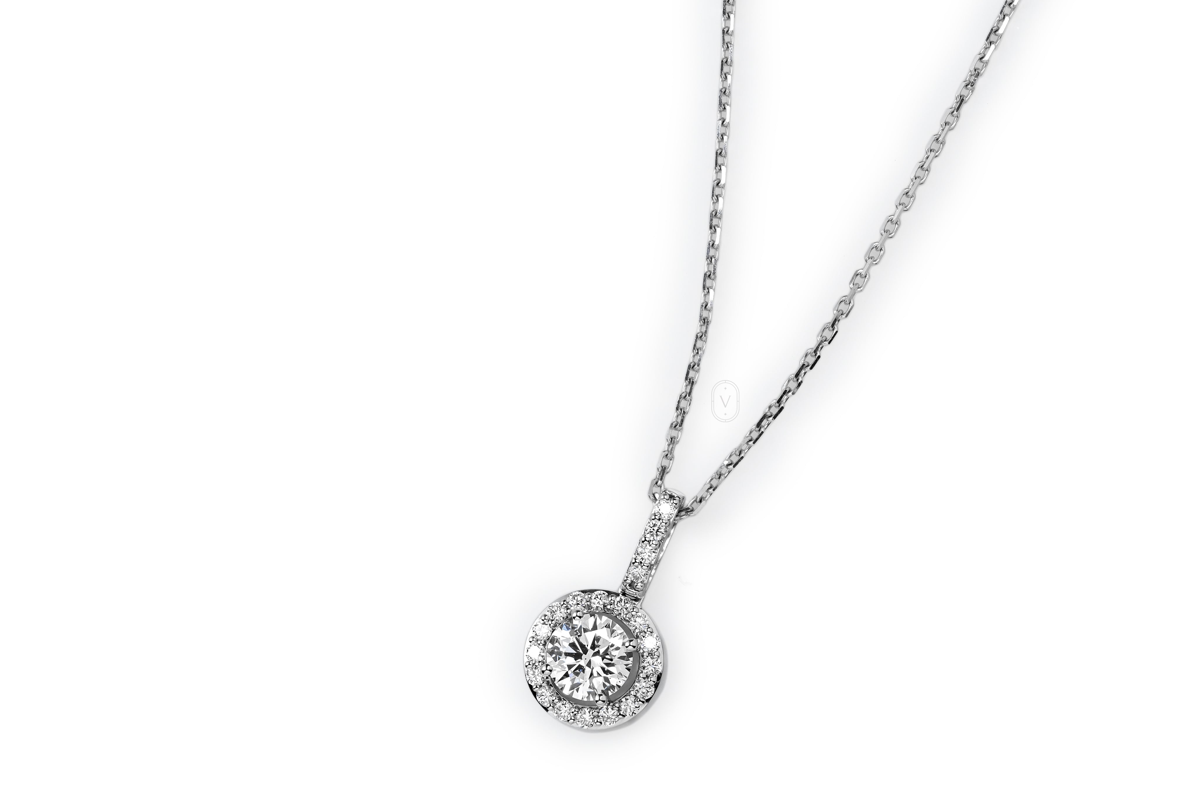 Round Halo Necklace