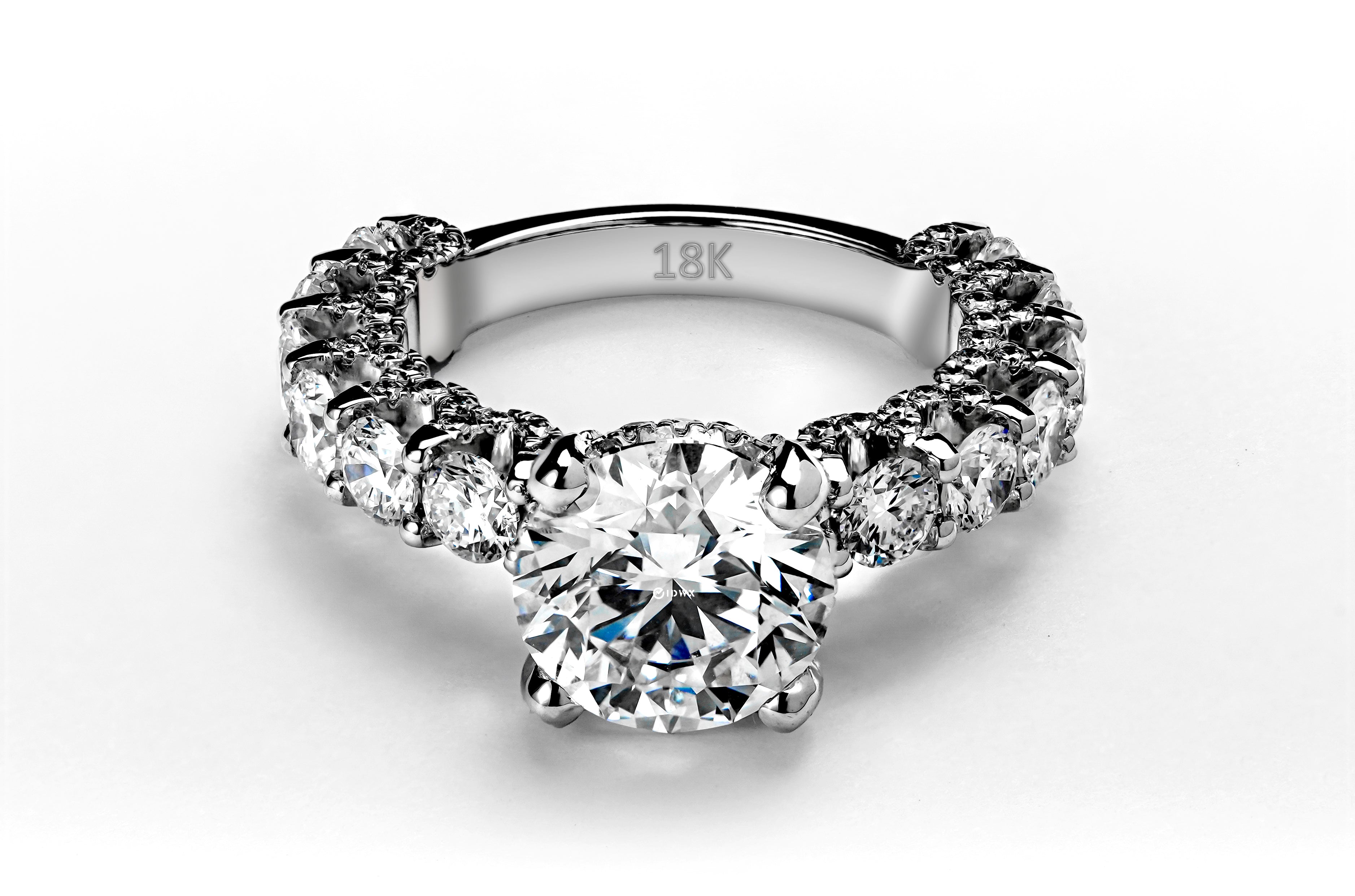 3CT ROUND BRILLIANT SIDE-STONE RING