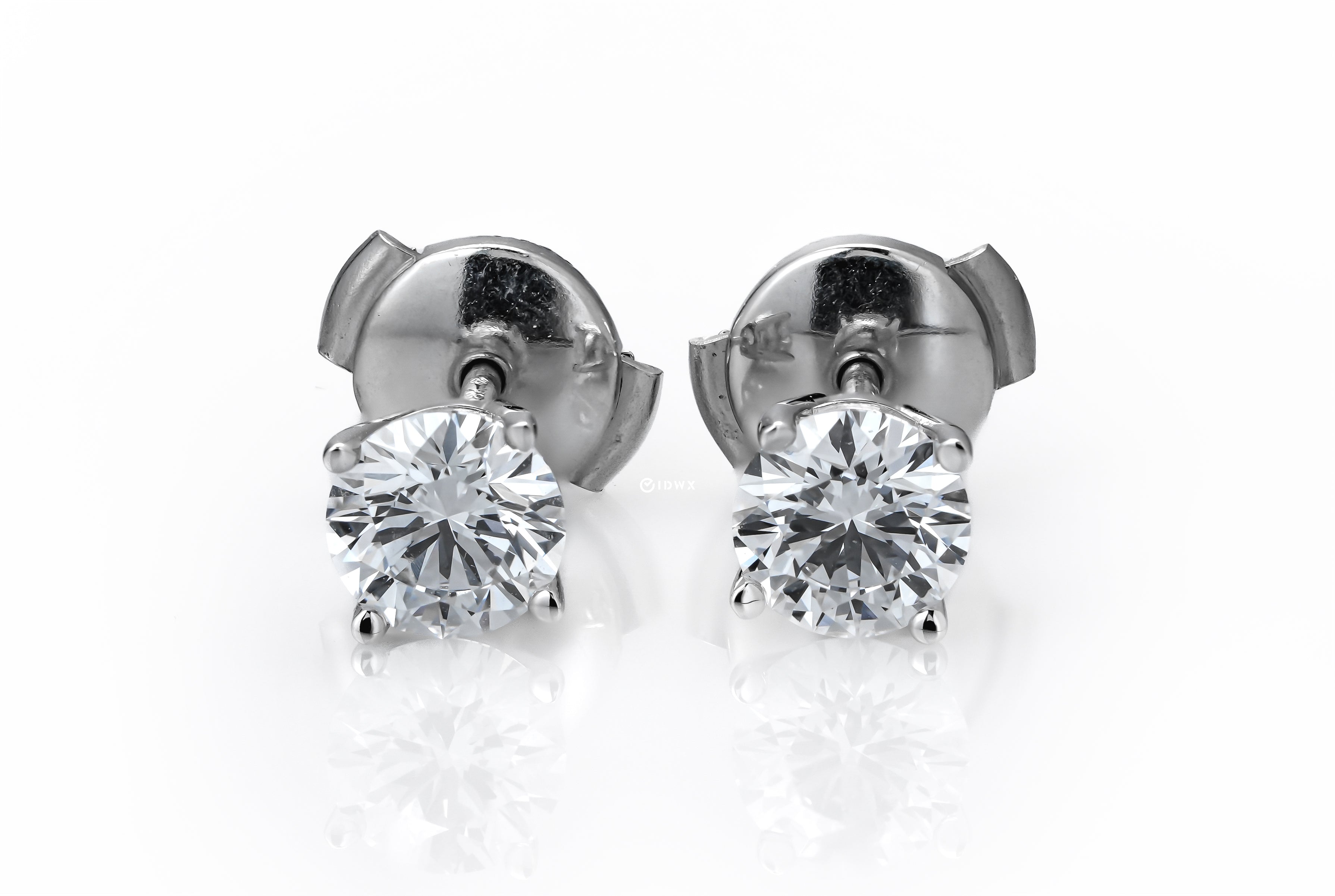 0.99CT ROUND BRILLIANT STUD WHITEGOLD EARRINGS