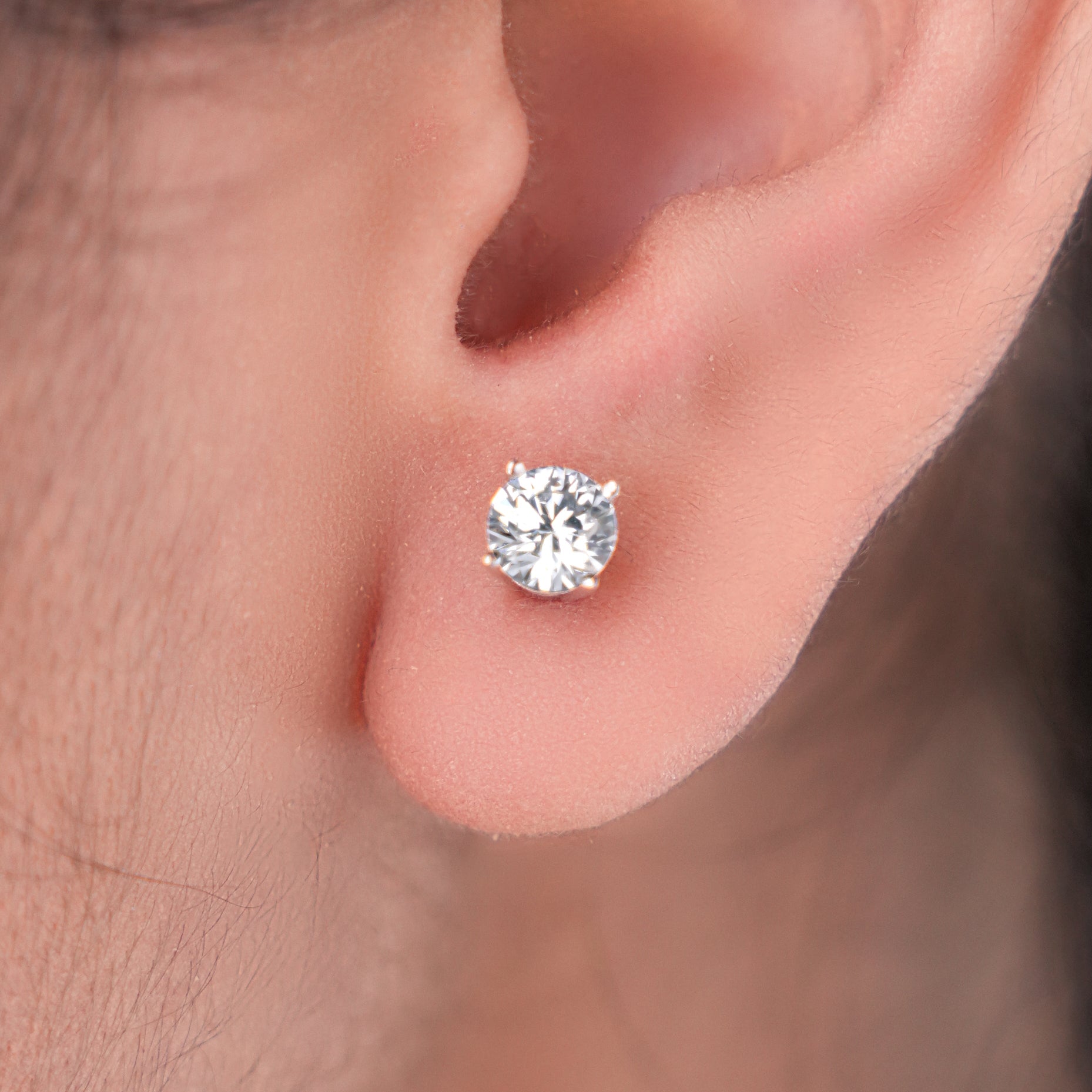 0.99CT ROUND BRILLIANT STUD WHITEGOLD EARRINGS