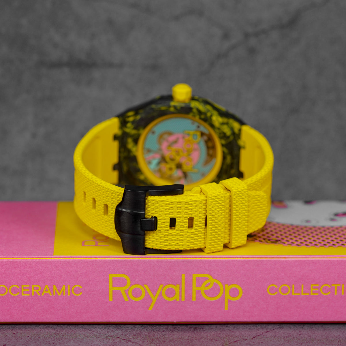 CUSTOM CARBON RUBBER STRAP FOR AP X SWATCH ROYAL POP