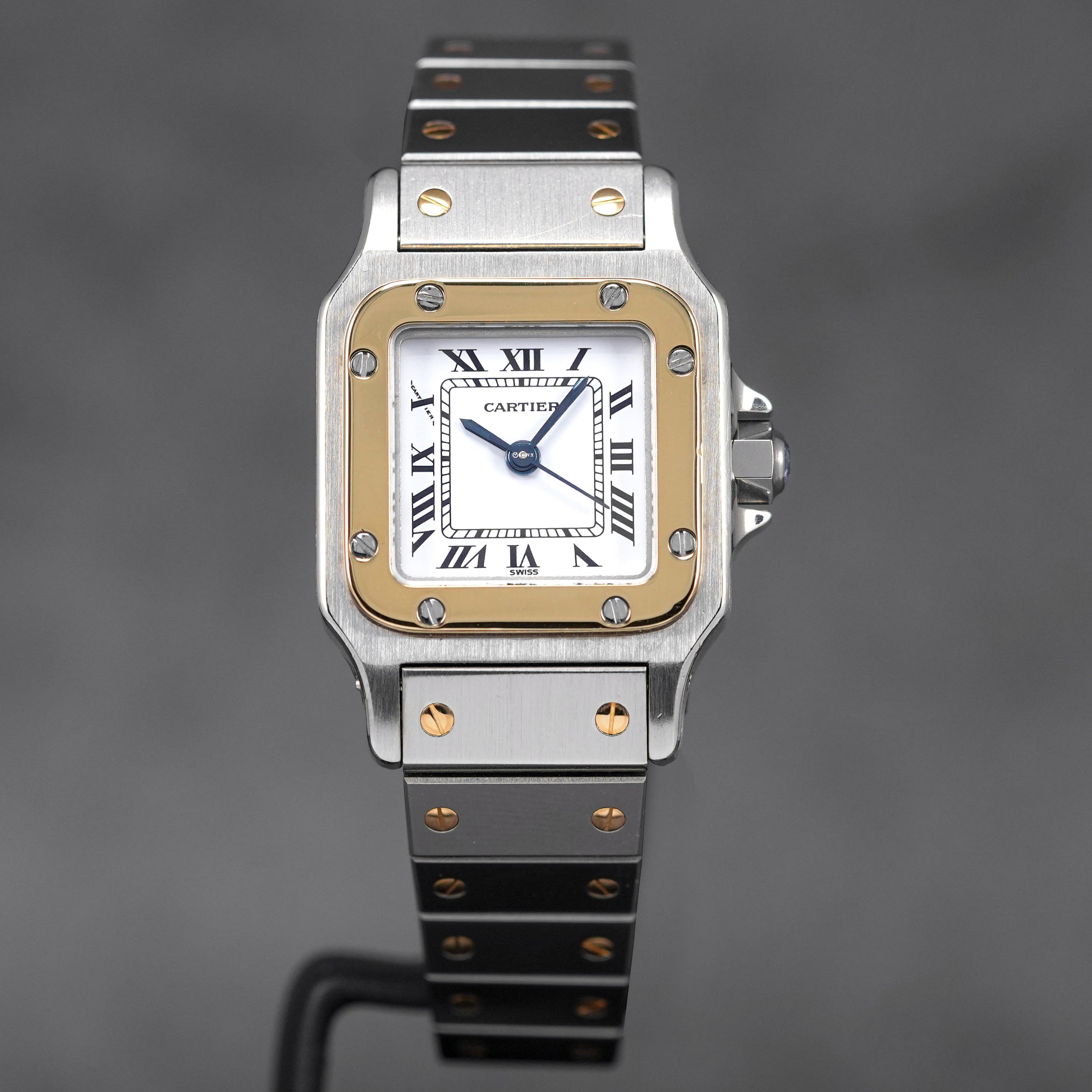 SANTOS GALBEE TWOTONE YELLOWGOLD WHITE DIAL (WATCH & SERVICE PAPER)