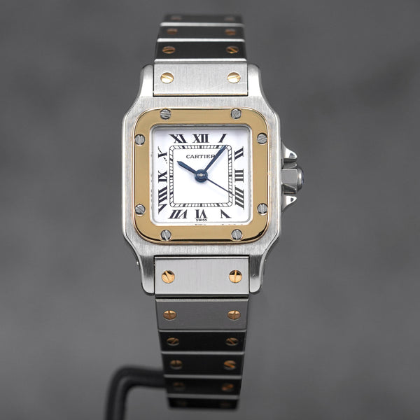 SANTOS GALBEE TWOTONE YELLOWGOLD WHITE DIAL (WATCH & SERVICE PAPER)