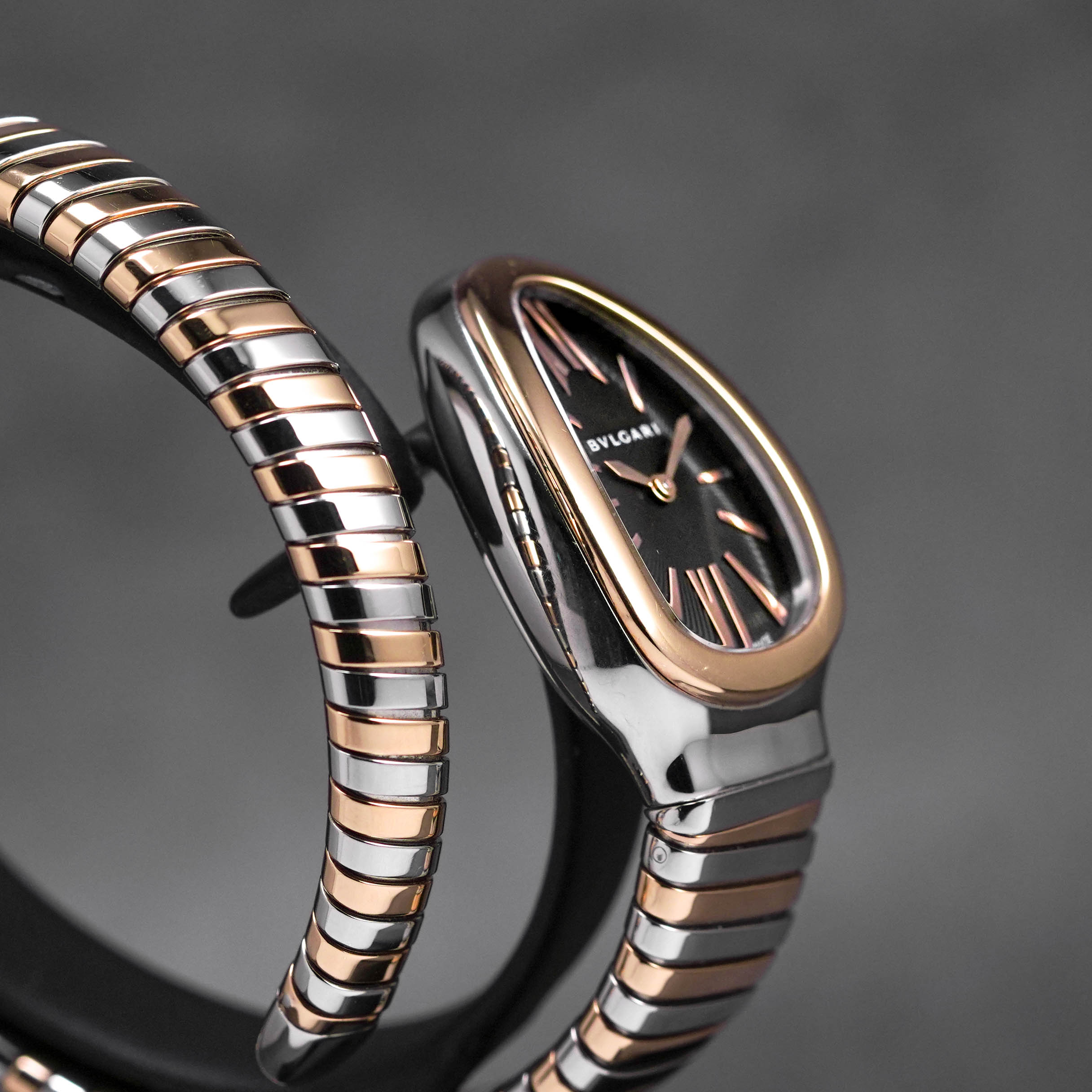 SERPENTI TUBOGAS TWOTONE ROSEGOLD BLACK DIAL (2014)