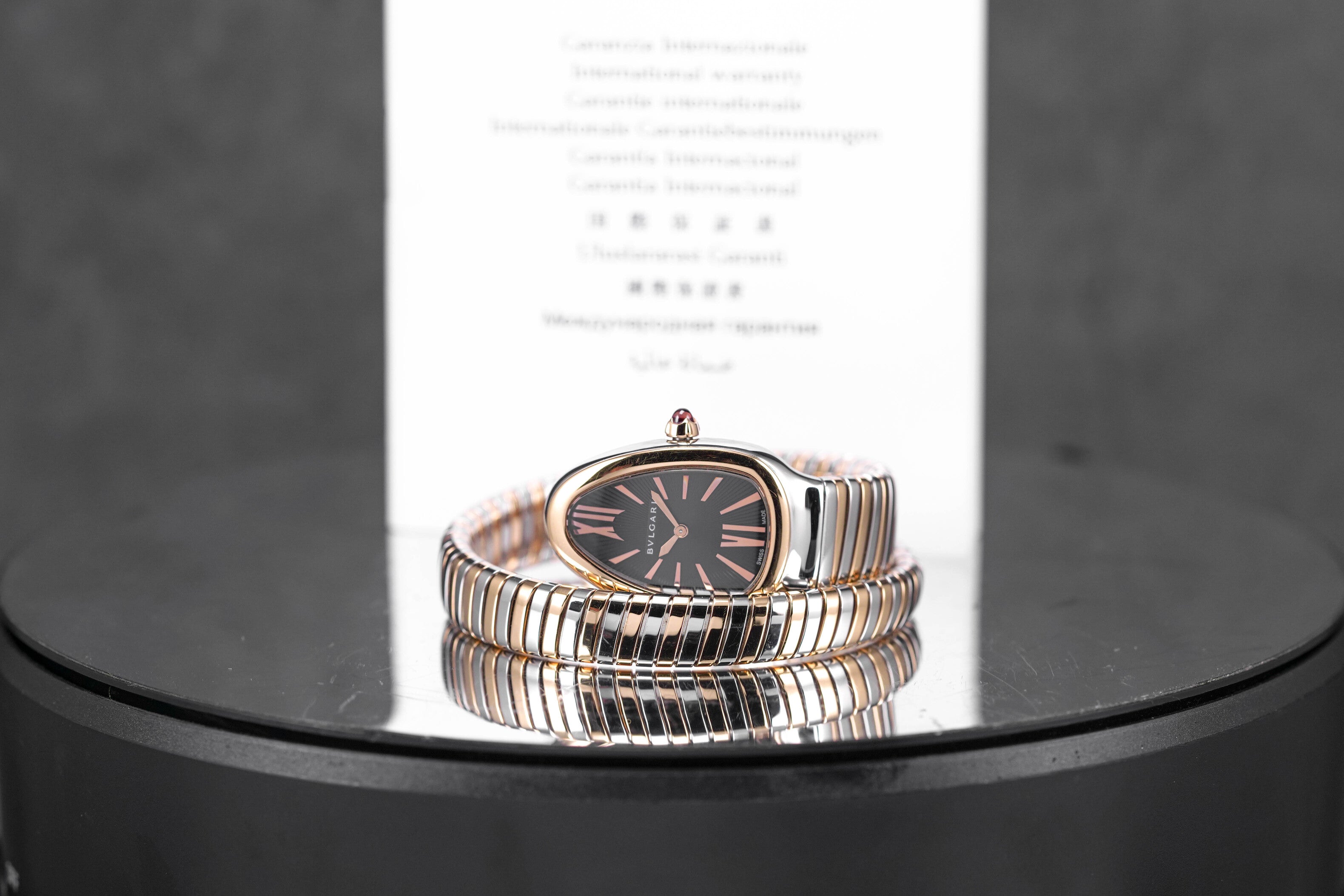 SERPENTI TUBOGAS TWOTONE ROSEGOLD BLACK DIAL (2014)