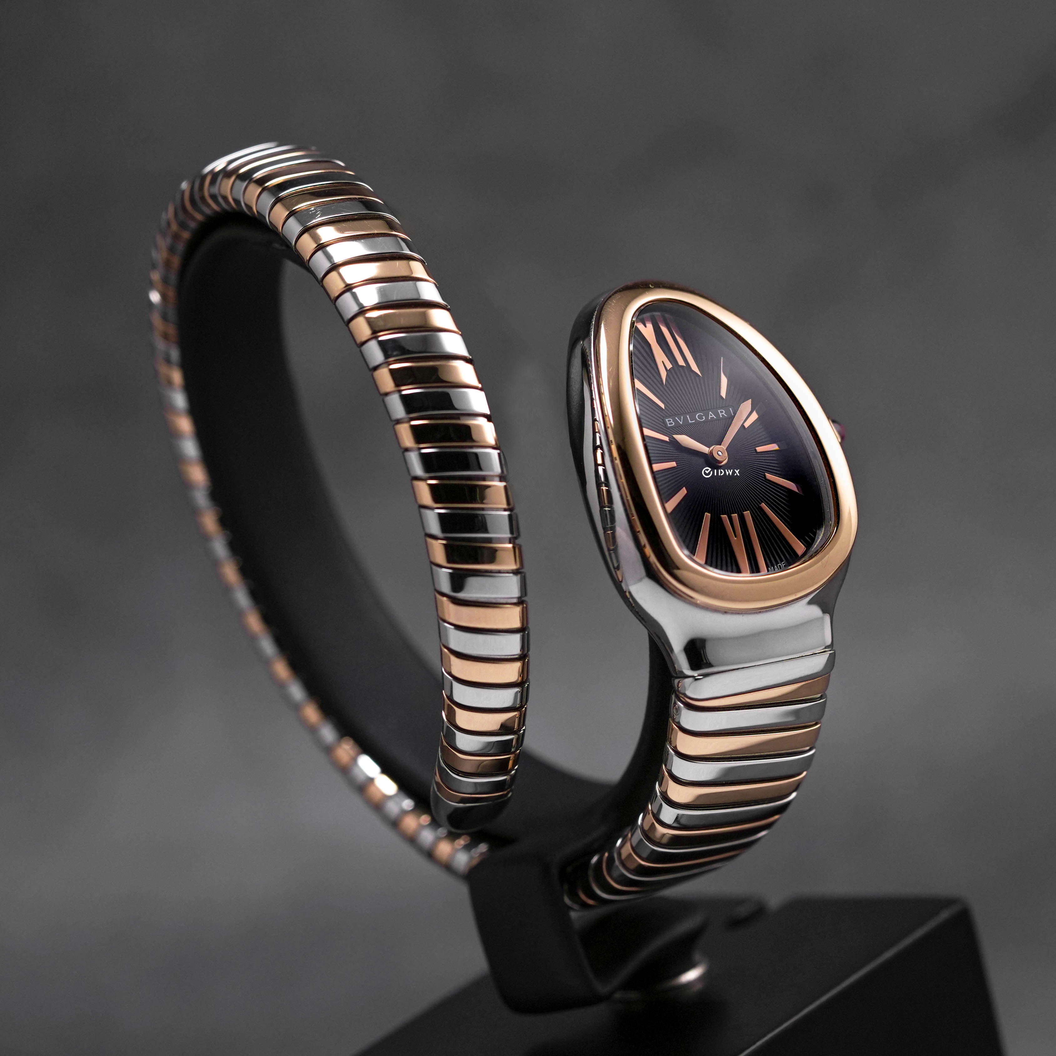 SERPENTI TUBOGAS TWOTONE ROSEGOLD BLACK DIAL (2014)