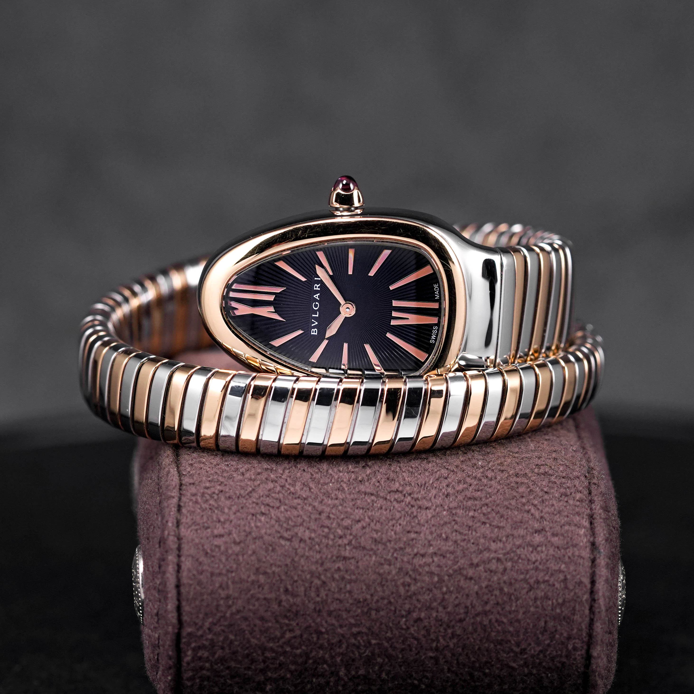 SERPENTI TUBOGAS TWOTONE ROSEGOLD BLACK DIAL (2014)