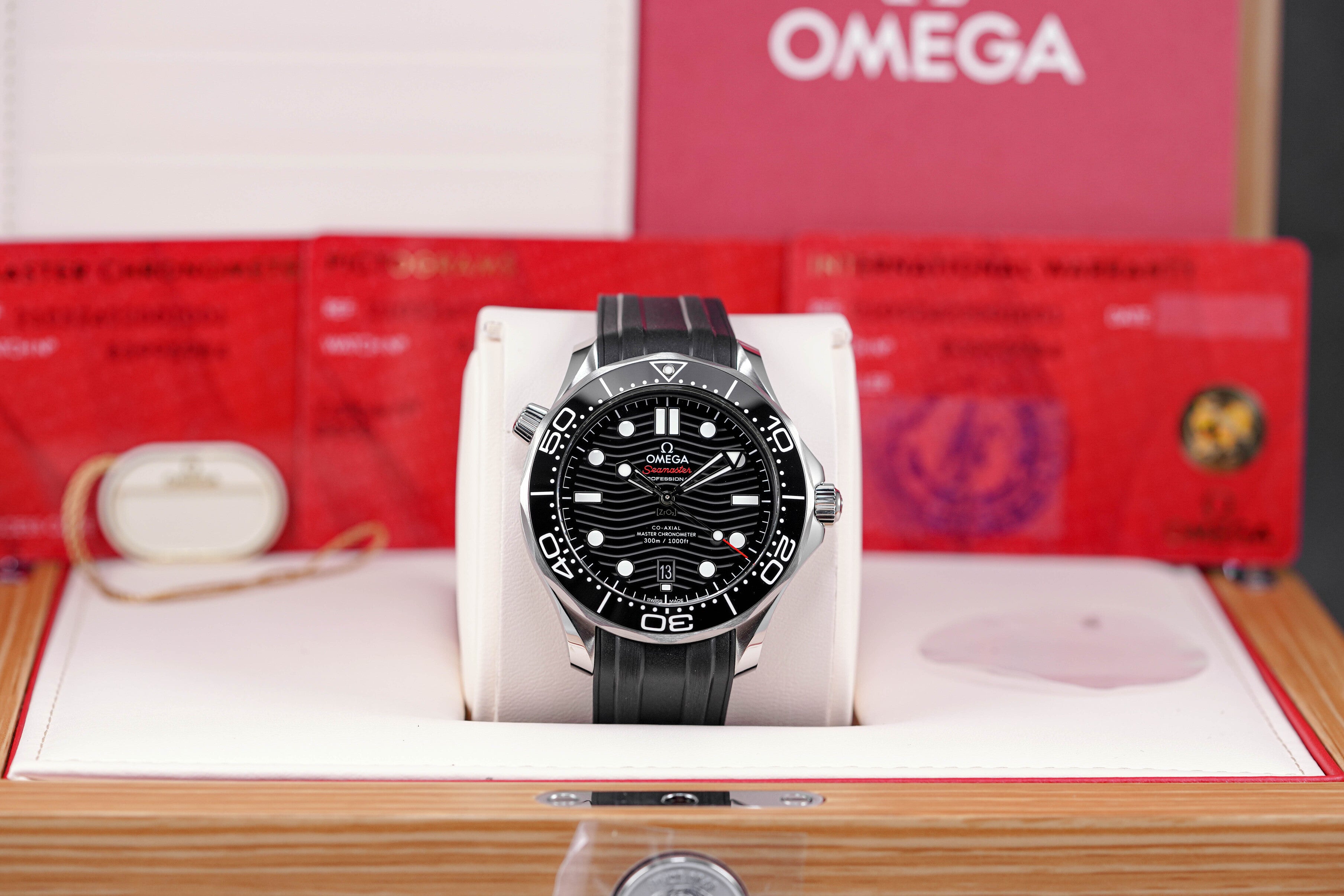 SEAMASTER DIVER 300 BLACK DIAL RUBBER STRAP (2023)