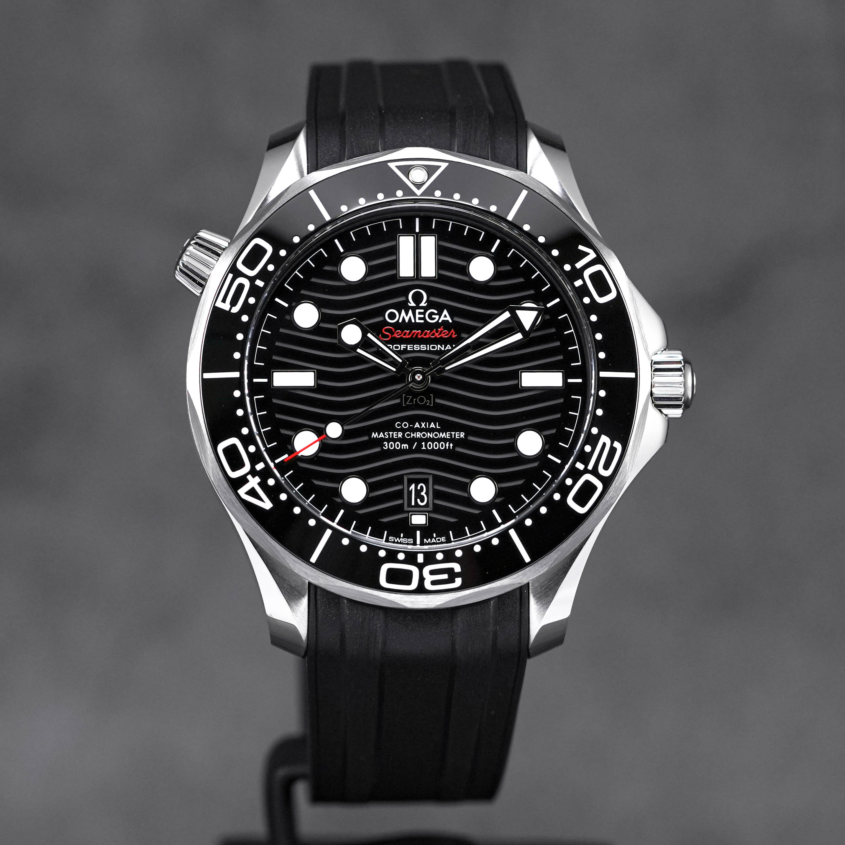 SEAMASTER DIVER 300 BLACK DIAL RUBBER STRAP (2023)