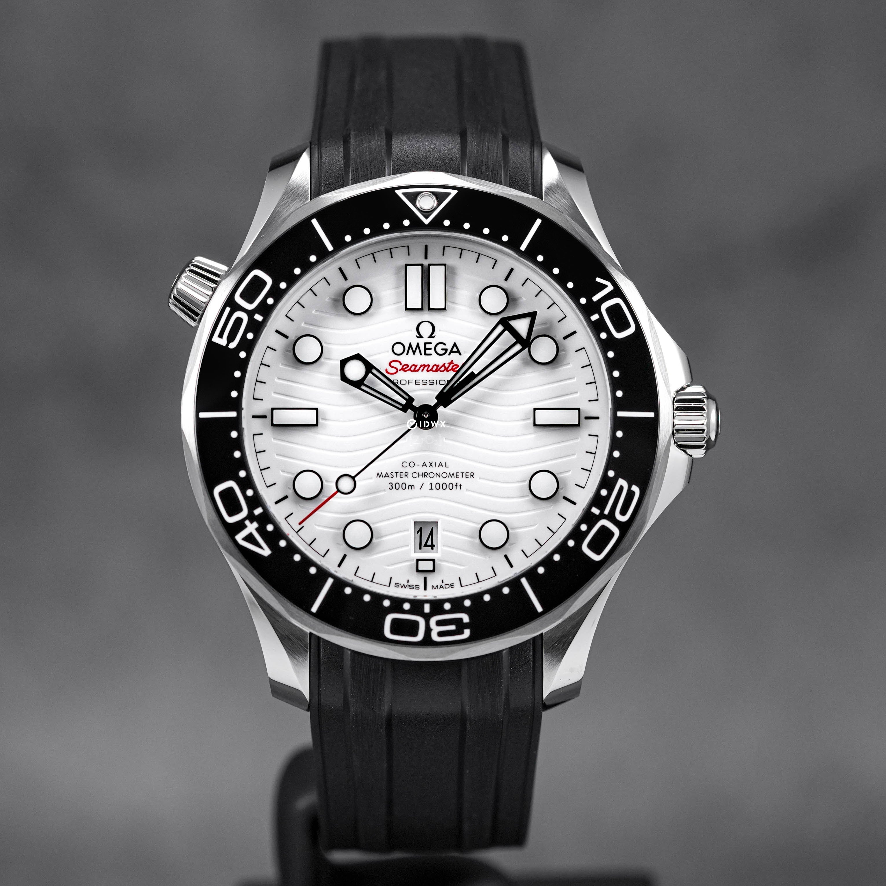 OMEGA SEAMASTER DIVER 300 WHITE DIAL RUBBER STRAP (2023) IDWX