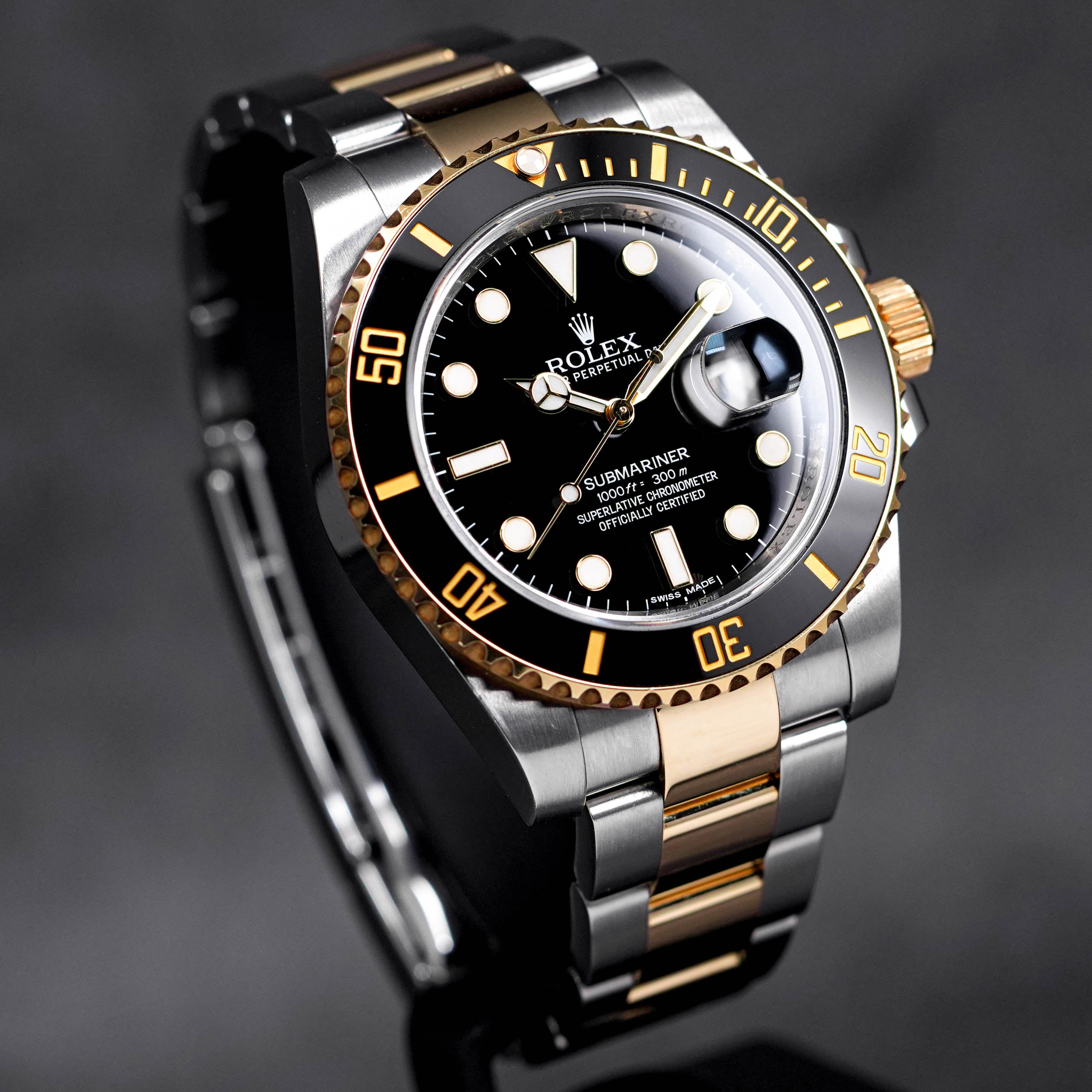 SUBMARINER DATE 40MM TWOTONE YELLOWGOLD BLACK DIAL (2016)