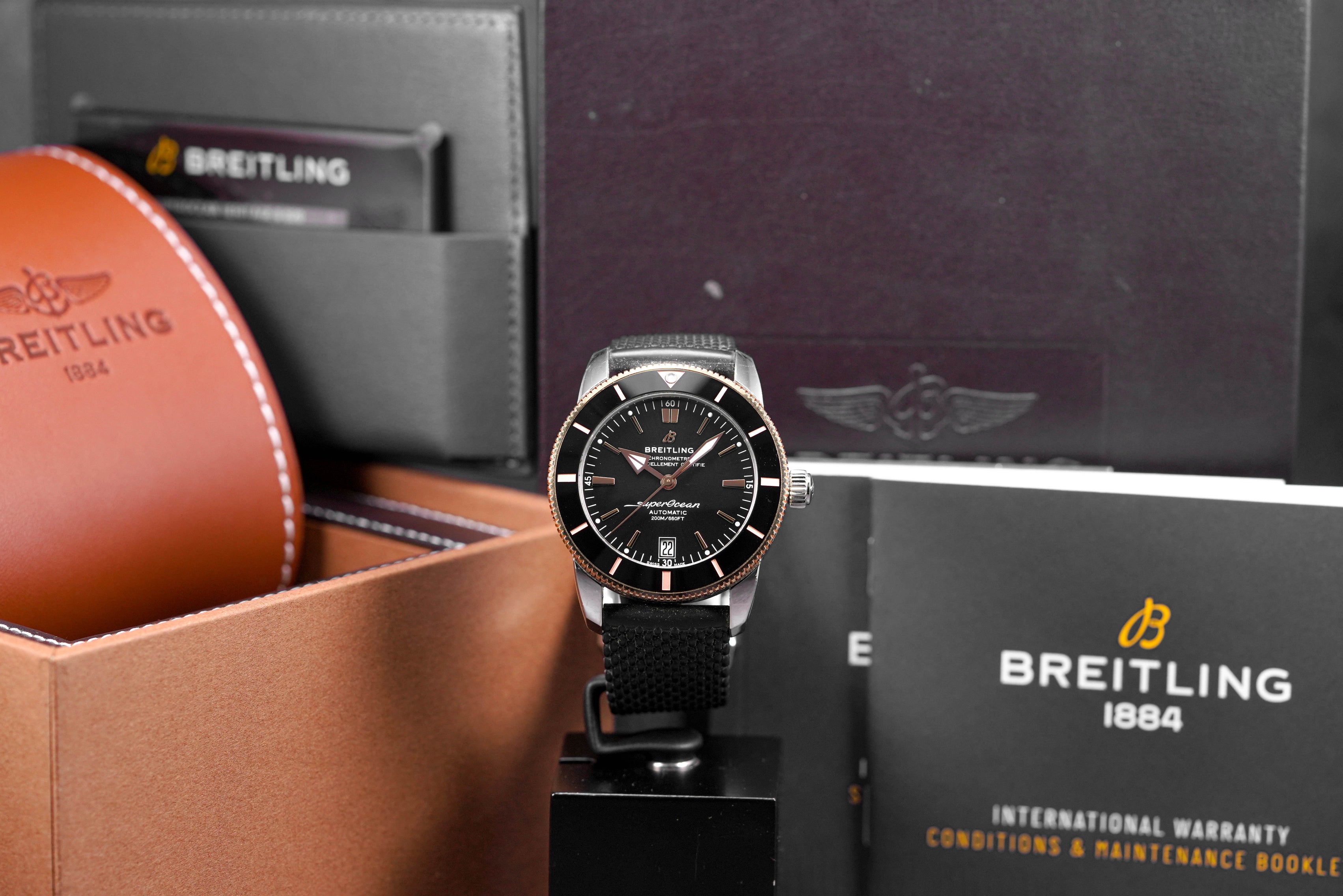 SUPEROCEAN HERITAGE 42MM ROSEGOLD BLACK RUBBER (2019)