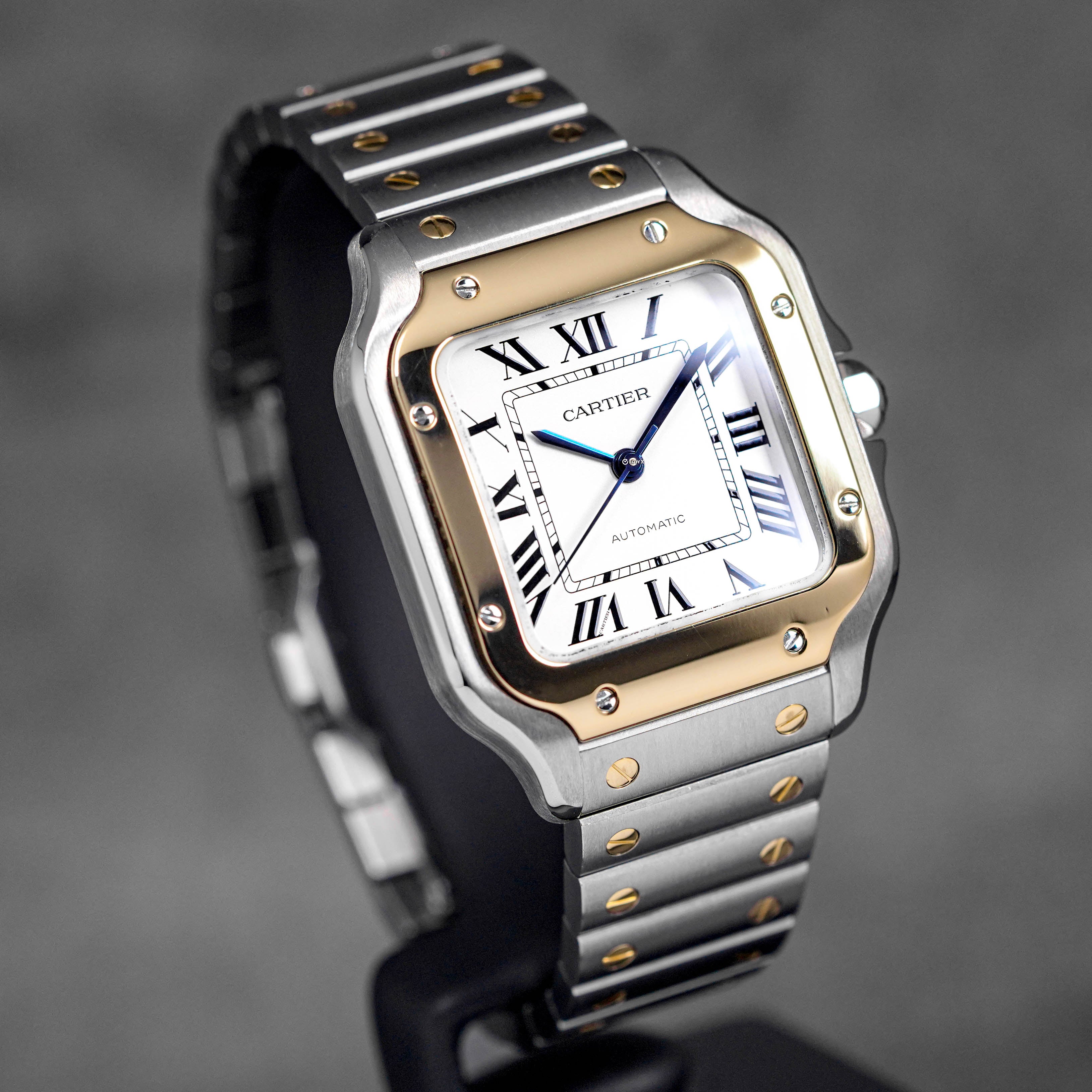 CARTIER SANTOS DE CARTIER M TWOTONE YELLOWGOLD SILVER DIAL (2023