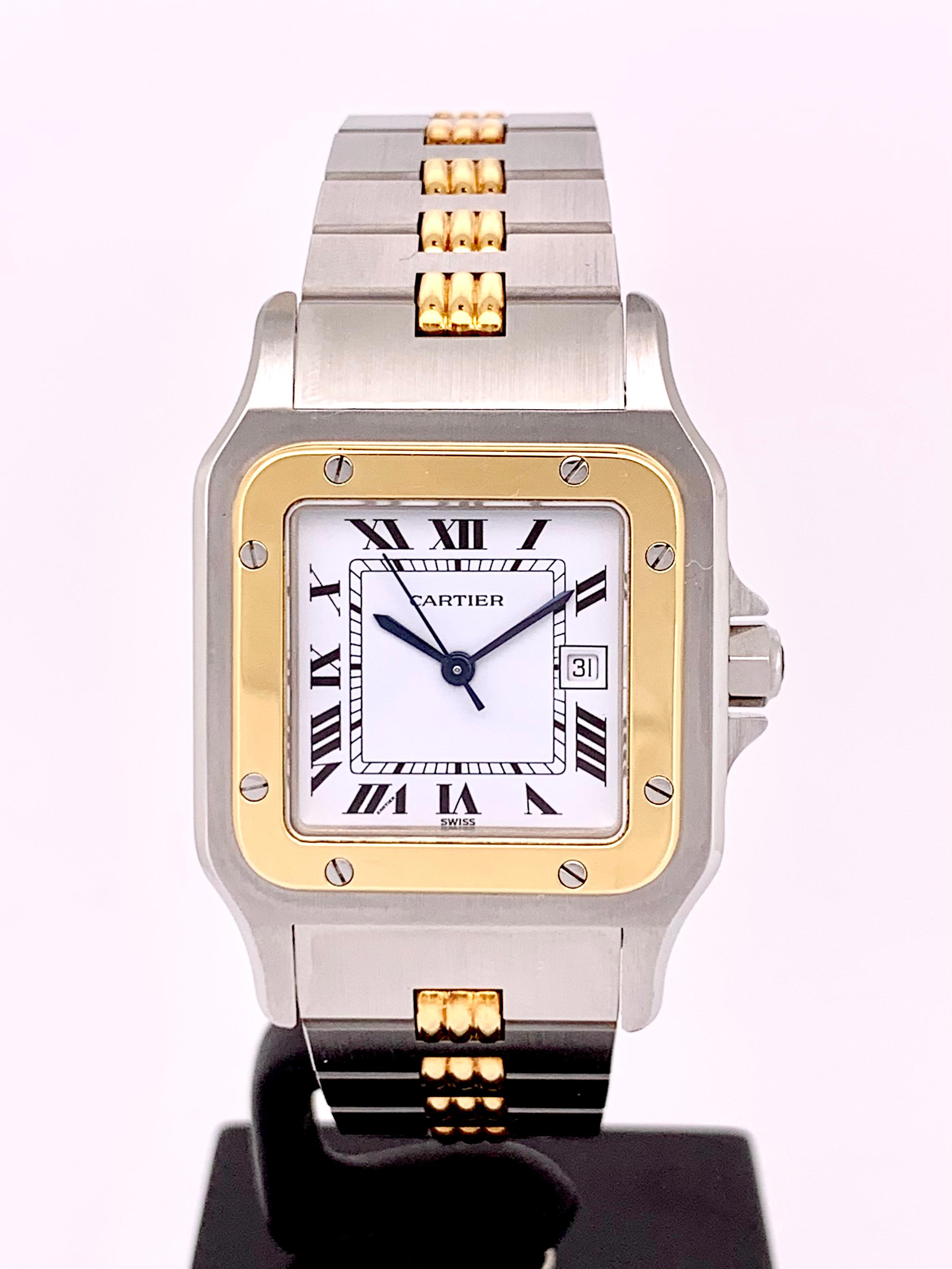 automatic watch cartier santos stainless steel watch
