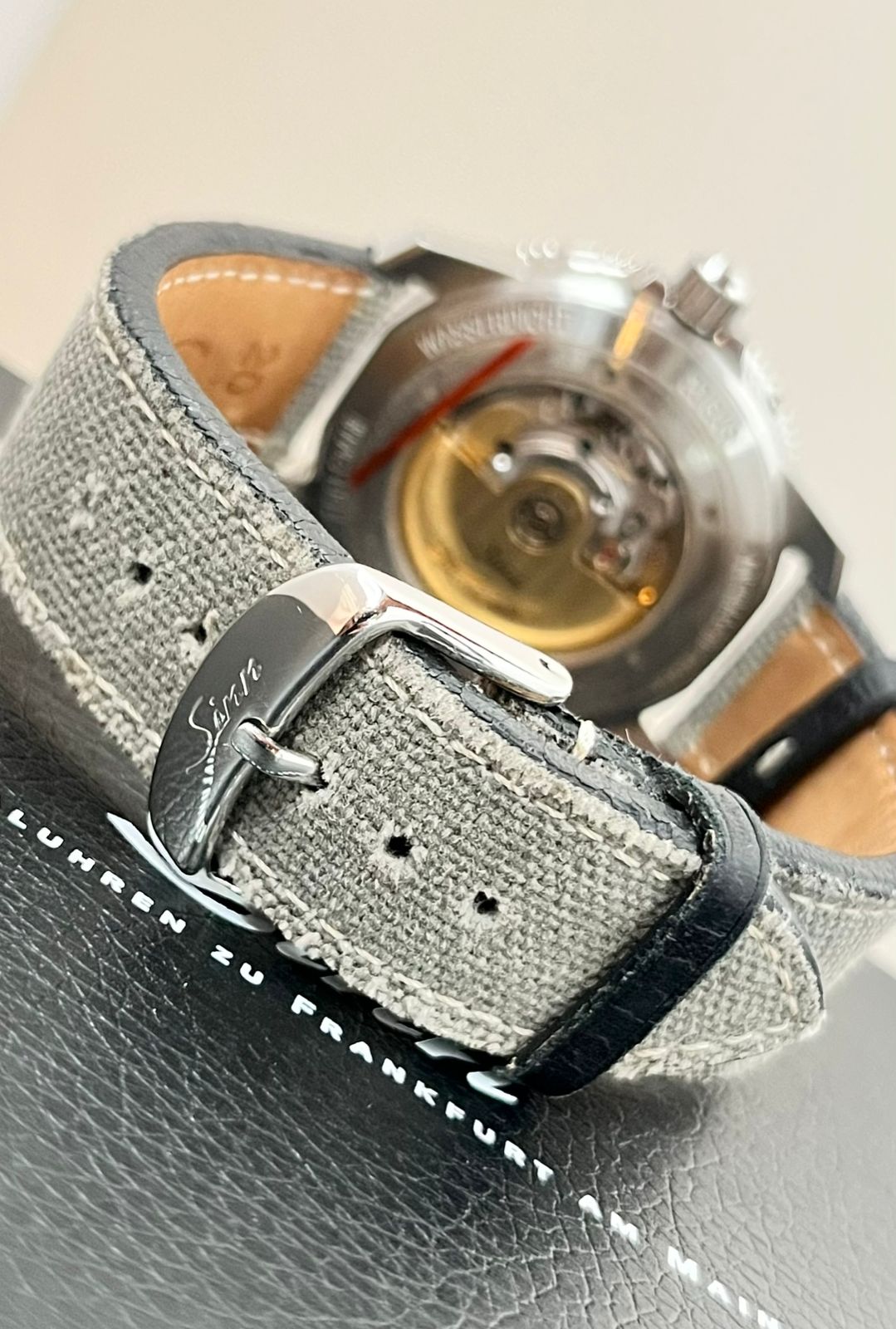 104 SY SA A B E PILOT 41MM BLUE DIAL CANVAS LEATHER STRAP (2020)